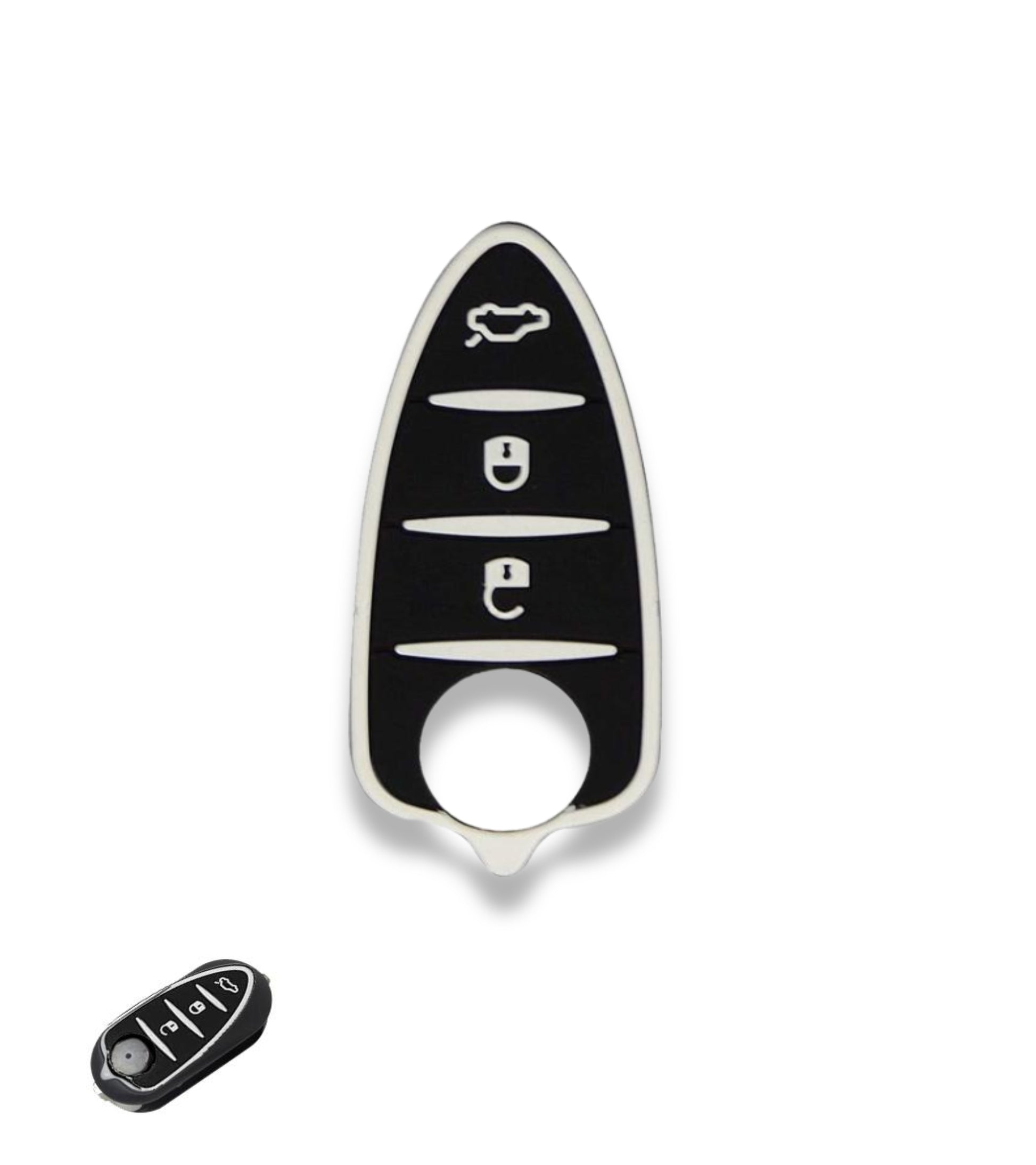 Pad 3 Tasti in Gomma Per Guscio Scocca Telecomando Chiave 3 Tasti Compatibile con Alfa Romeo Mito Gto 159 Brera Giulietta