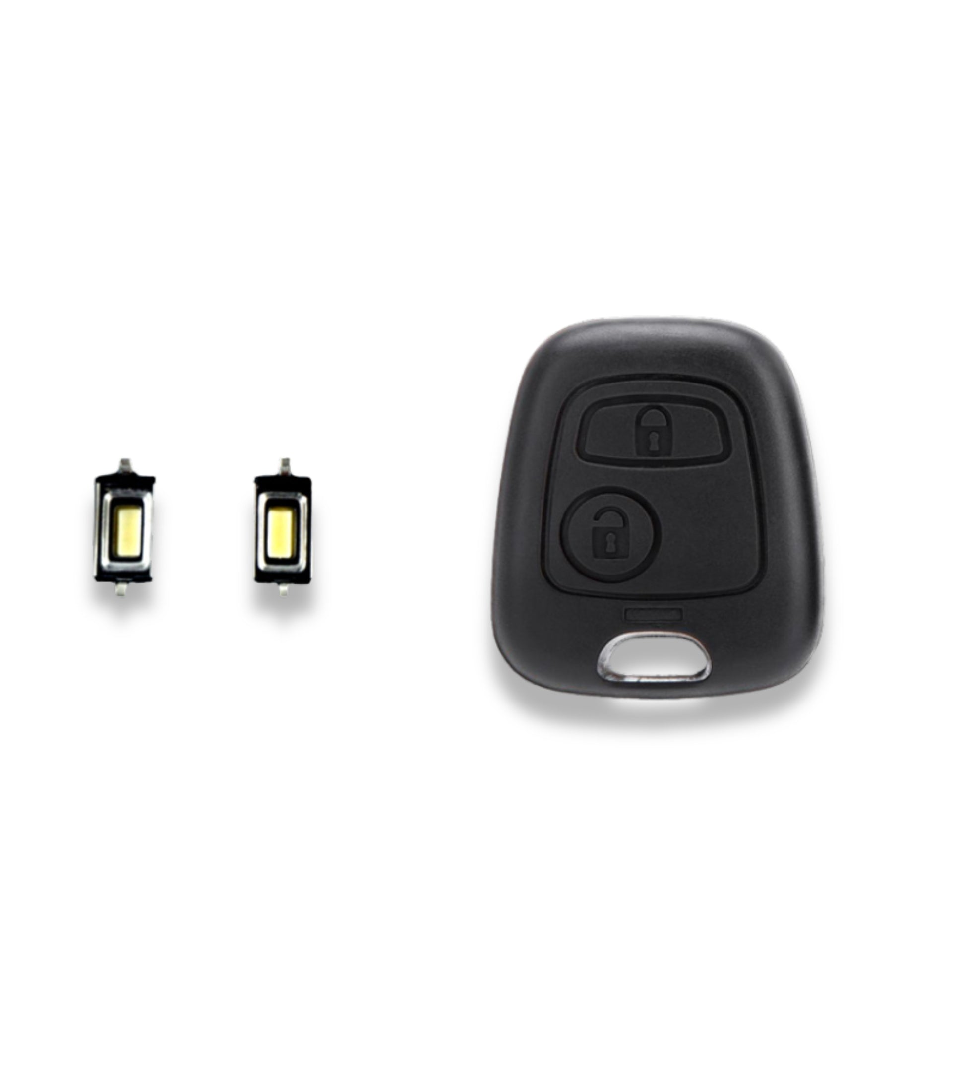 Cover Guscio Scocca 2 Tasti per Chiave Telecomando Compatibile con Toyota Aygo - Citroen C1 C2 C3 C4 - Peugeot 107 207 307 + Due Micro Pulsanti