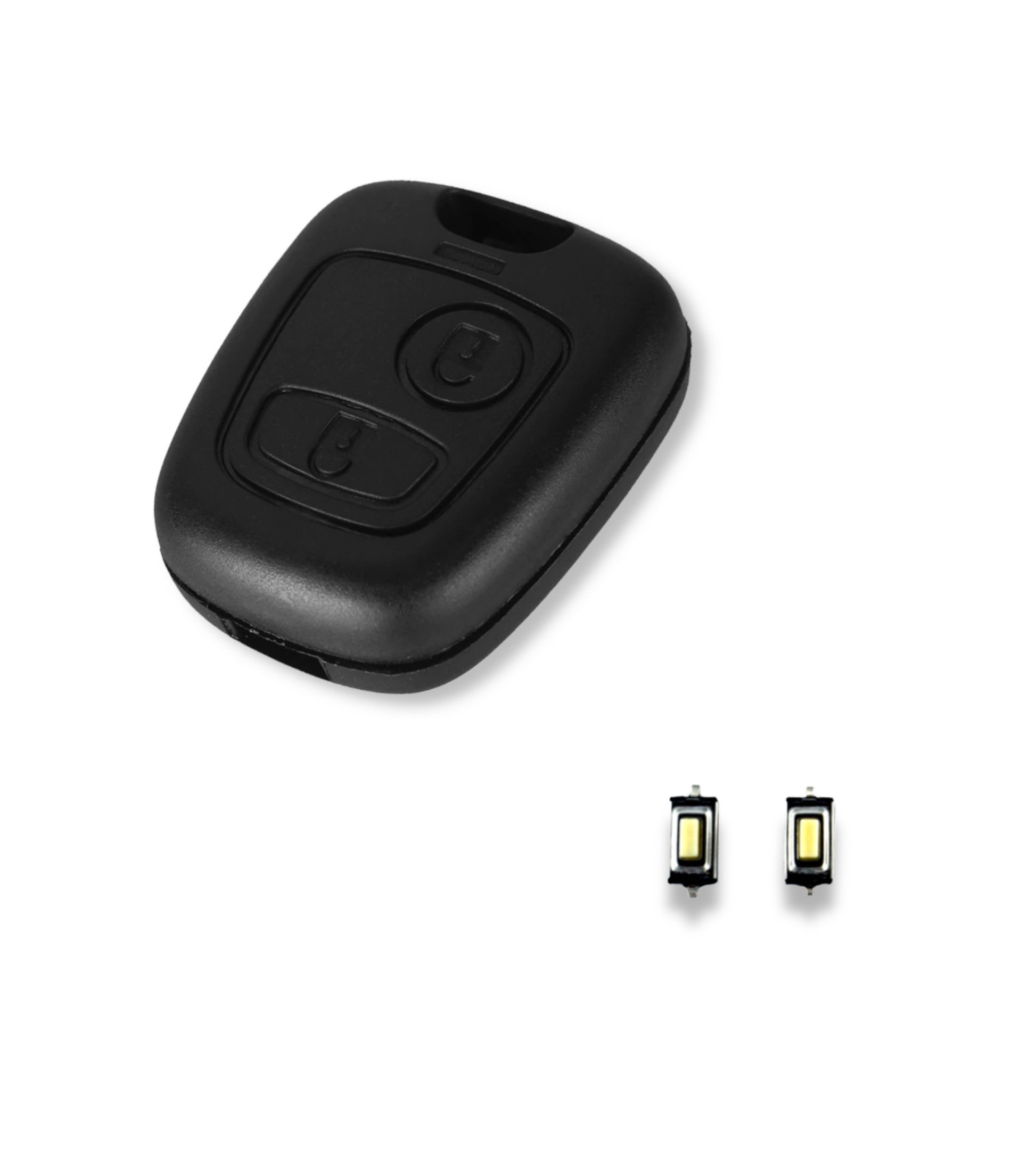 Cover Guscio Scocca 2 Tasti per Chiave Telecomando Compatibile con Toyota Aygo - Citroen C1 C2 C3 C4 - Peugeot 107 207 307 + Due Micro Pulsanti