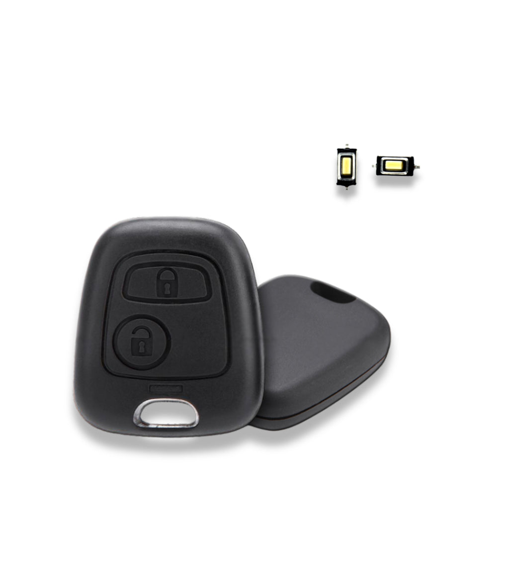 Cover Guscio Scocca 2 Tasti per Chiave Telecomando Compatibile con Toyota Aygo - Citroen C1 C2 C3 C4 - Peugeot 107 207 307 + Due Micro Pulsanti