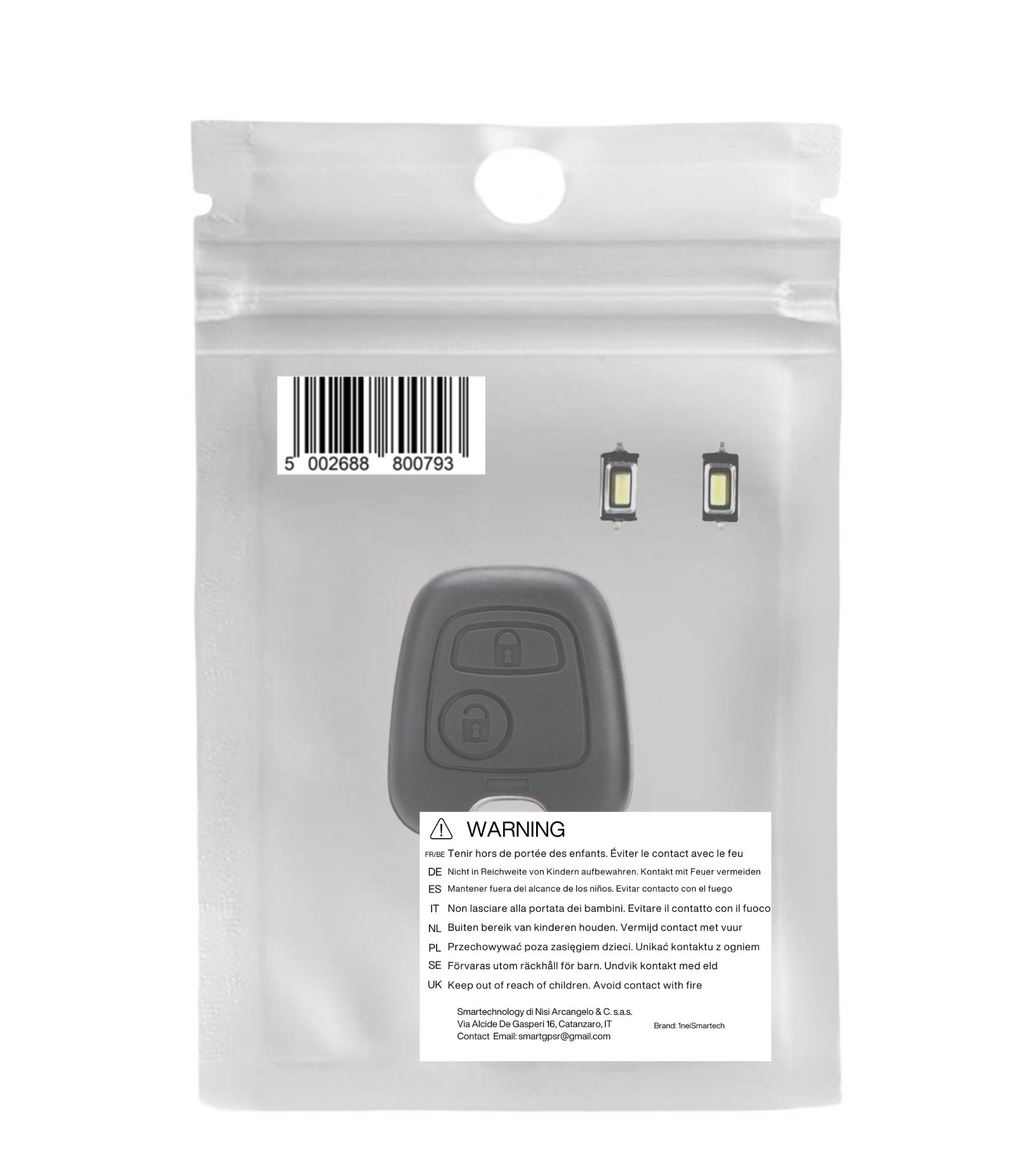 Cover Guscio Scocca 2 Tasti per Chiave Telecomando Compatibile con Toyota Aygo - Citroen C1 C2 C3 C4 - Peugeot 107 207 307 + Due Micro Pulsanti