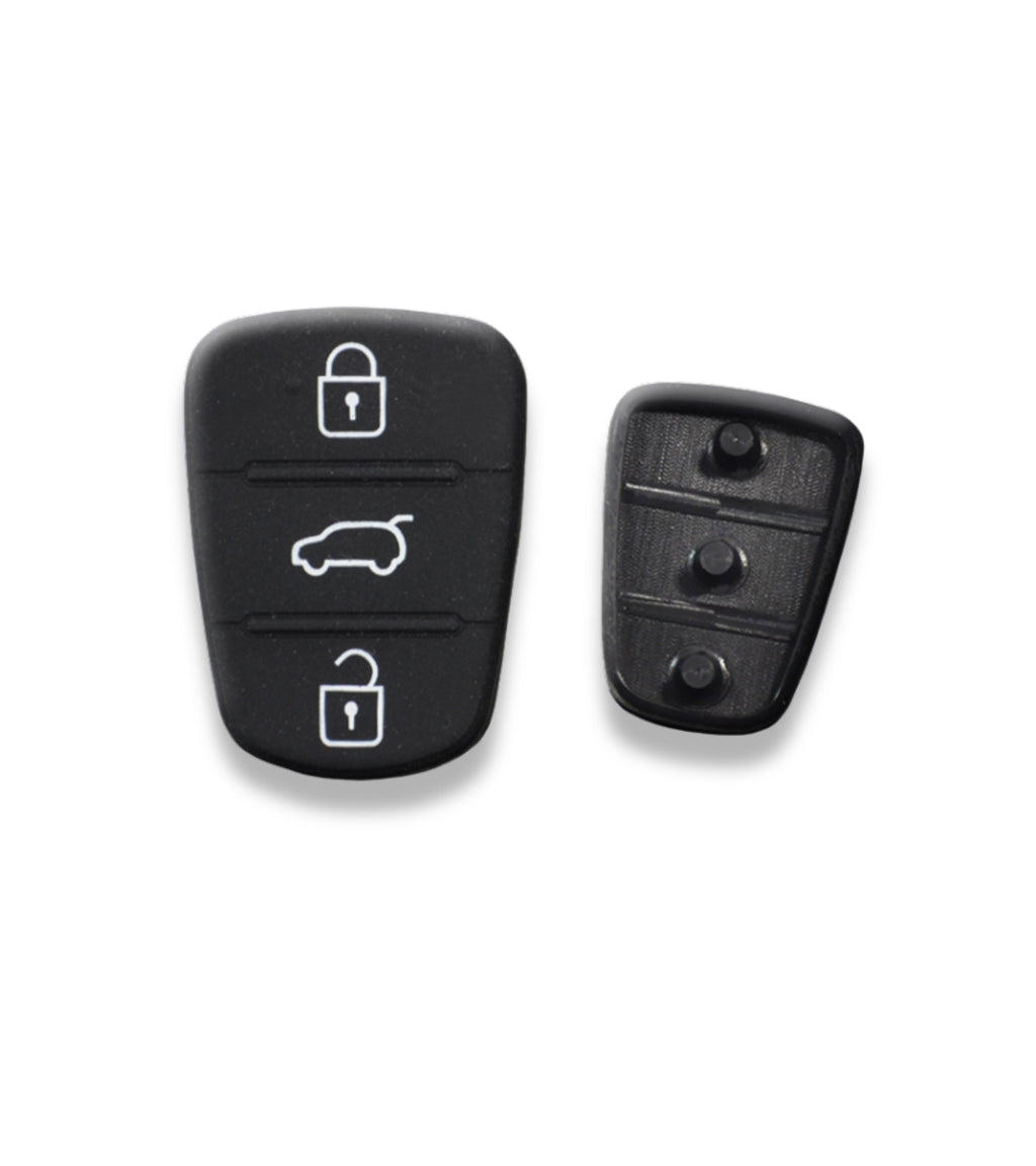 Pad Pulsanti 3 Tasti in Gomma per Guscio Scocca Cover Chiave Telecomando Compatibile con Hyundai I20 I30 e Kia Sorento Picanto
