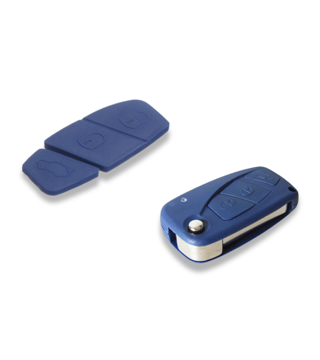 Tastiera Pad Tre Pulsanti per Chiave Telecomando 2 o 3 Tasti Compatibile con Fiat Punto Panda Evo Bravo Scudo Doblo (Colore Blu)