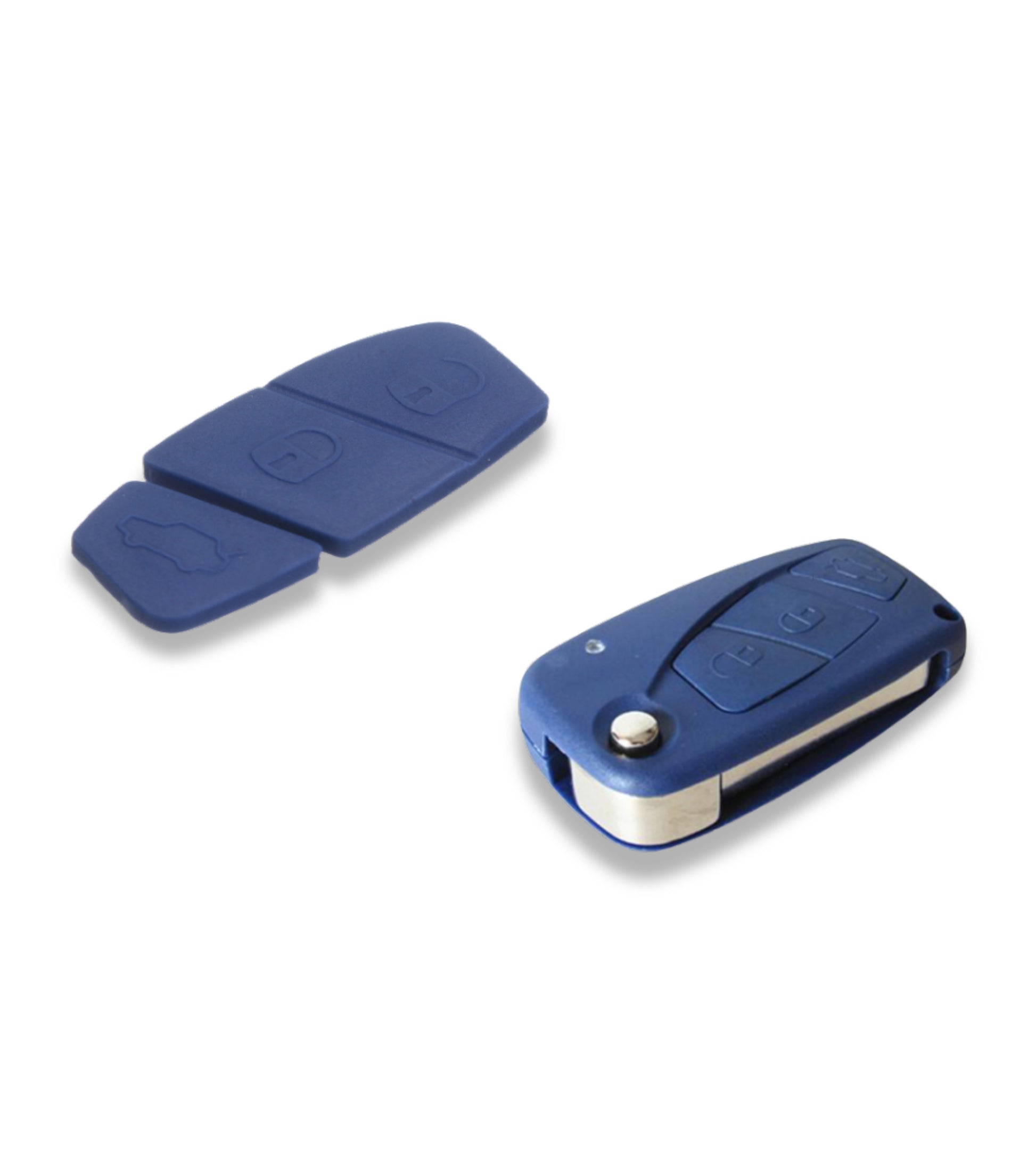 Tastiera Pad Tre Pulsanti per Chiave Telecomando 2 o 3 Tasti Compatibile con Fiat Punto Panda Evo Bravo Scudo Doblo (Colore Blu)