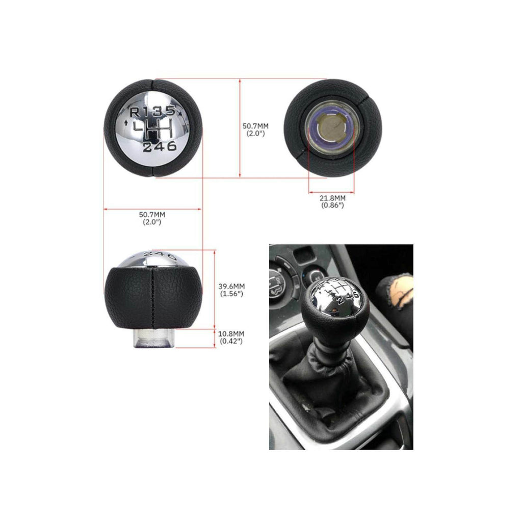 6-SPEED GEAR KNOB COMPATIBLE WITH PEUGEOT AND CITROEN WITH CHROME PLATE