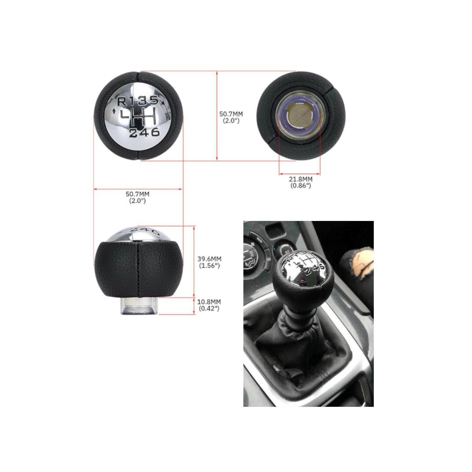6-SPEED GEAR KNOB COMPATIBLE WITH PEUGEOT AND CITROEN WITH CHROME PLATE