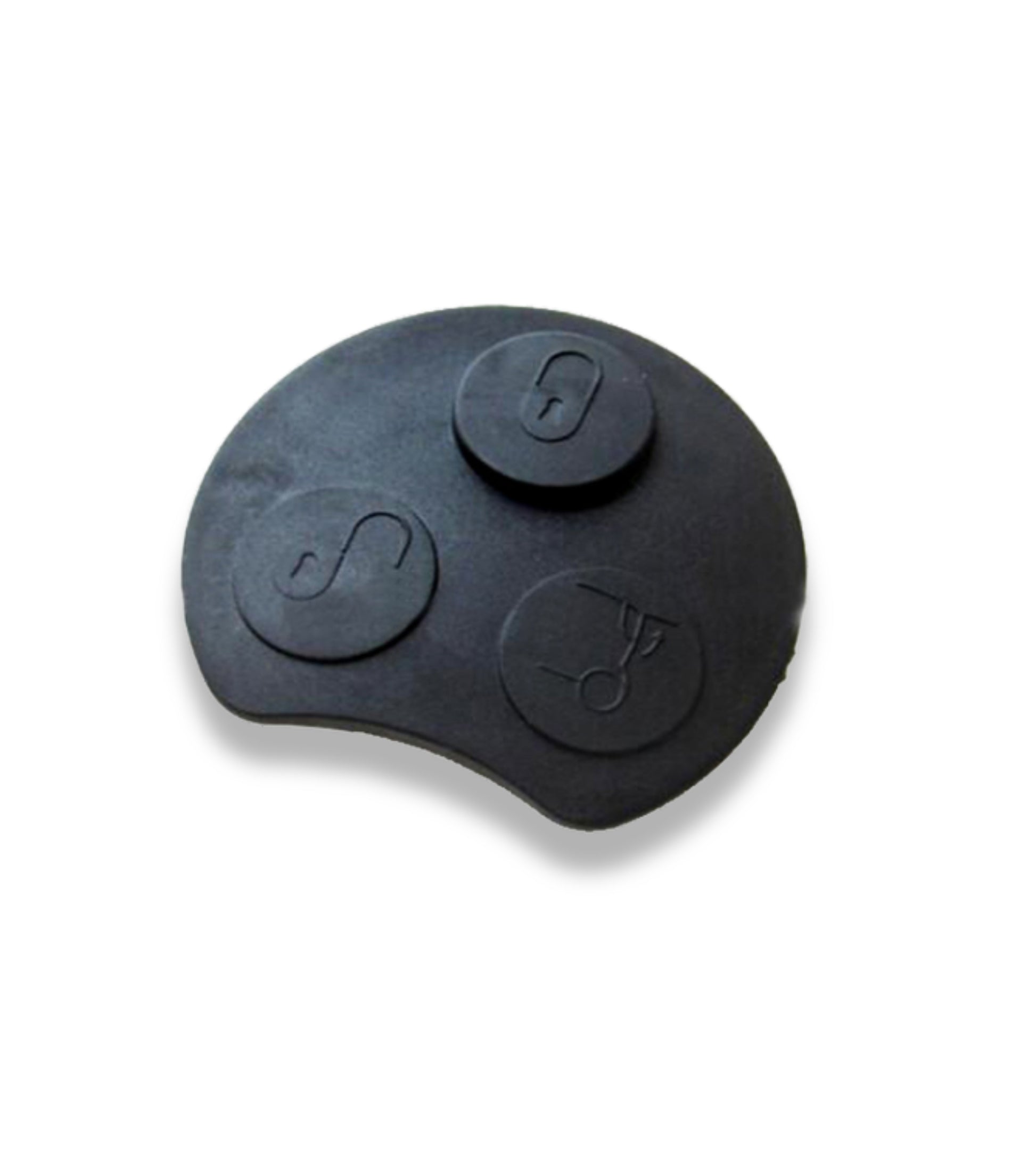 Pad Tastiera in Gomma Rigida per Guscio Cover Scocca per Chiave Telecomando 3 Tasti Compatibile con Smart Fortwo 450 Coupè