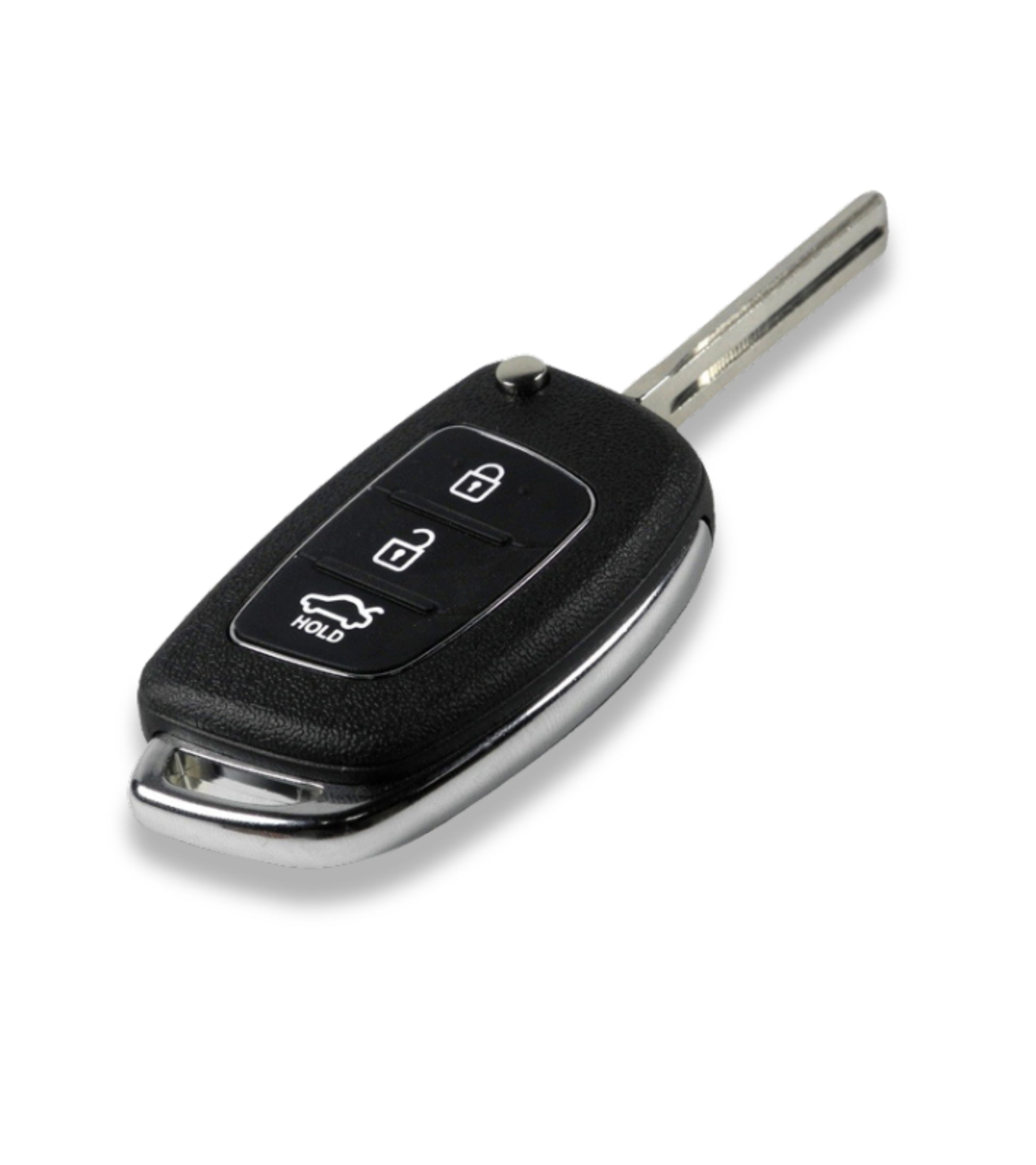 Guscio e Lama per Chiave 3 Tasti Compatibile con Hyundai I20 I30 I40 Ix20 Ix35 Ix45 Ix55 Tucson Santa Fe Elantra Accent Tasto Hold + Batteria Cr2032