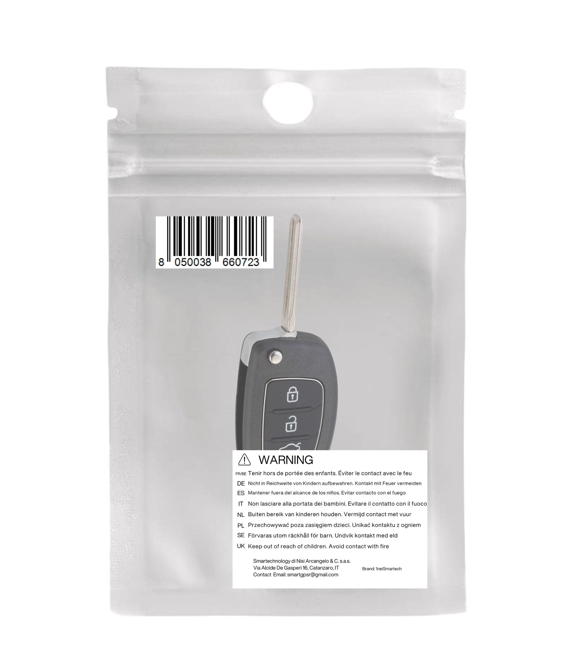 Guscio e Lama per Chiave 3 Tasti Compatibile con Hyundai I20 I30 I40 Ix20 Ix35 Ix45 Ix55 Tucson Santa Fe Elantra Accent Tasto Hold + Batteria Cr2032