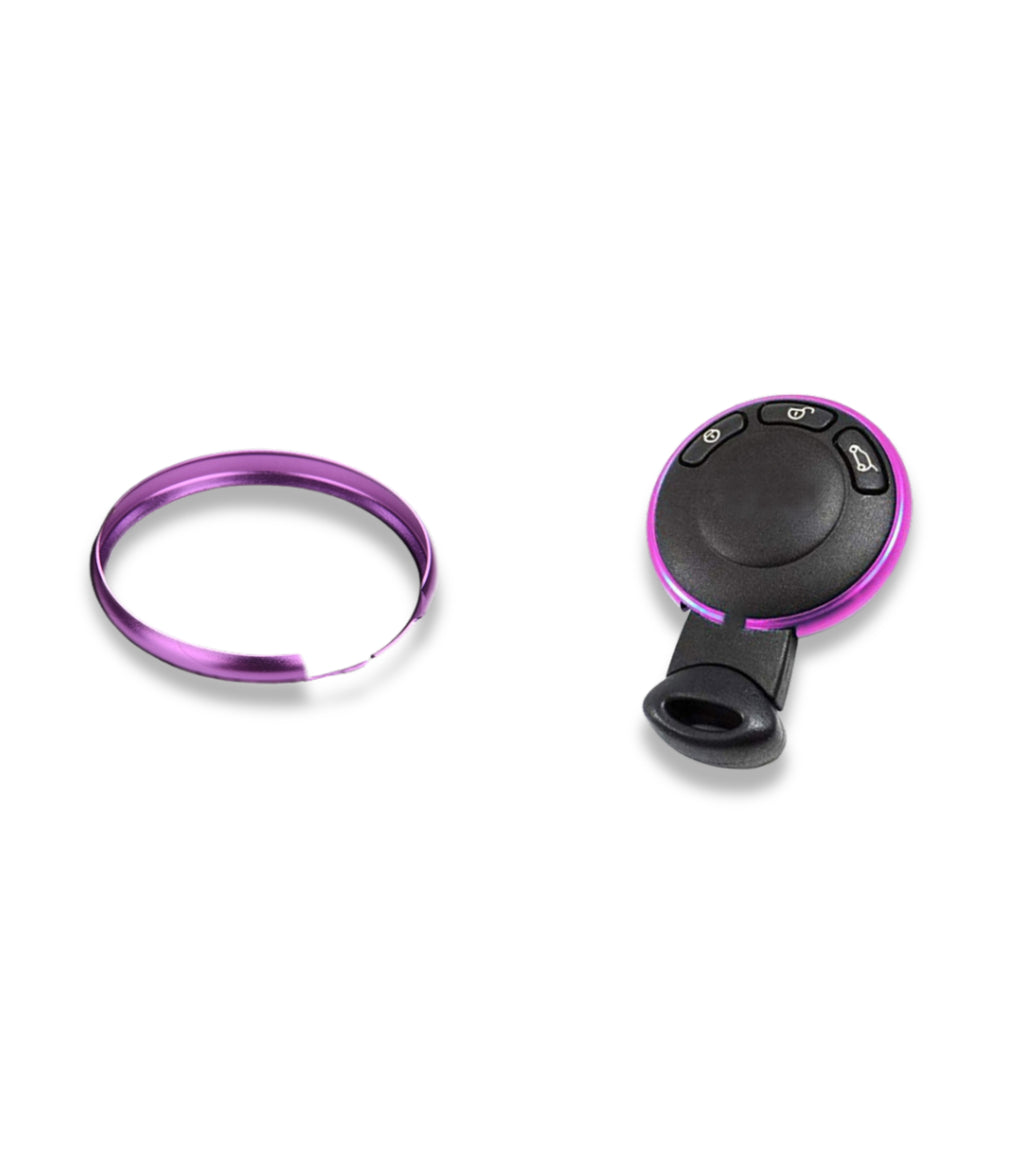 Anello Decorativo in Alluminio per Guscio Scocca Telecomando Chiave Portachiavi Fucsia Compatibile con Mini Cooper One D S Countryman