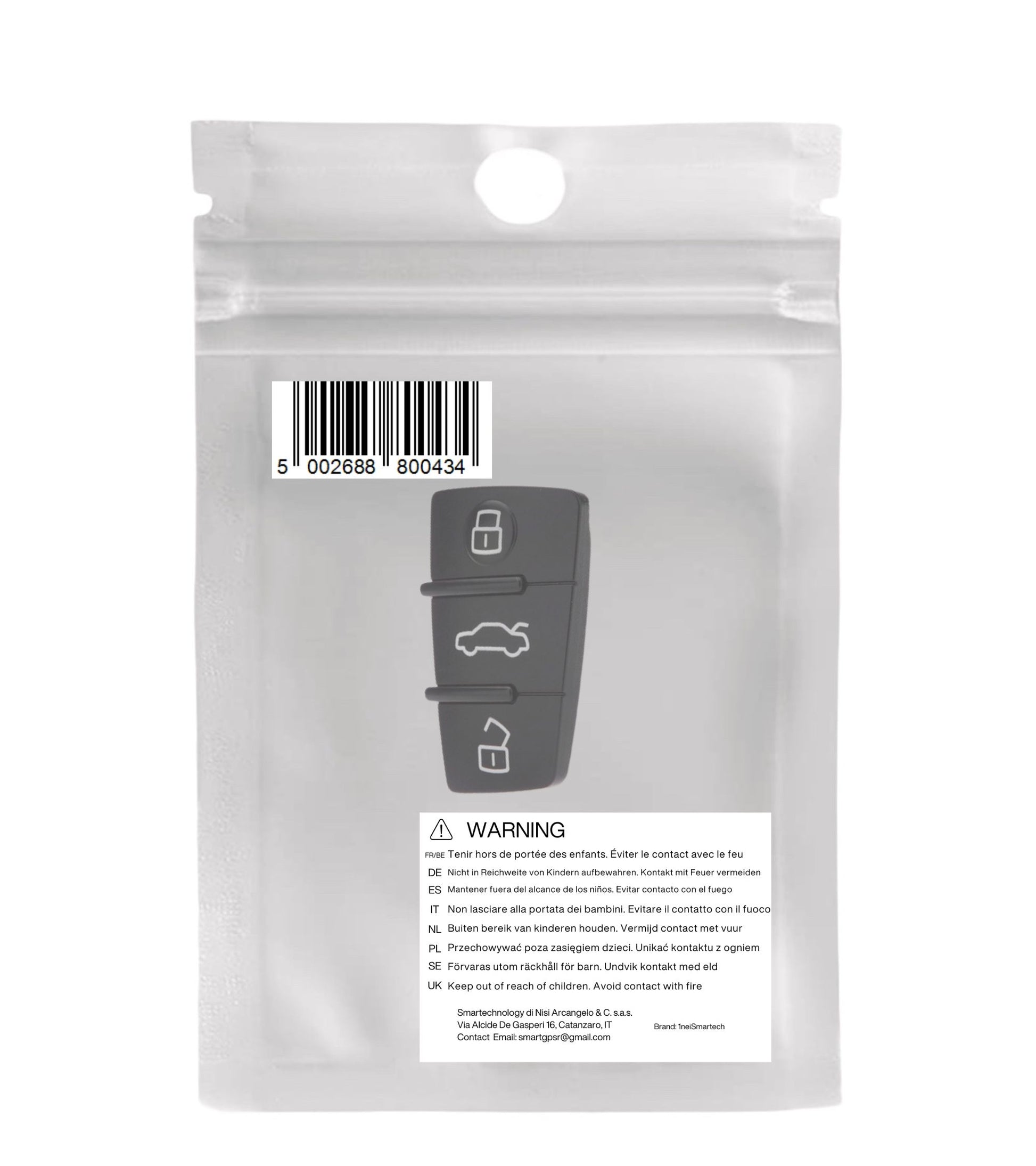 Tastiera Pad Pulsanti in Gomma 3 Tasti per Telecomando Guscio Chiave Compatibile con Audi A1 A3 A4 A5 A6 A8 S4 S5 Q5 Q7