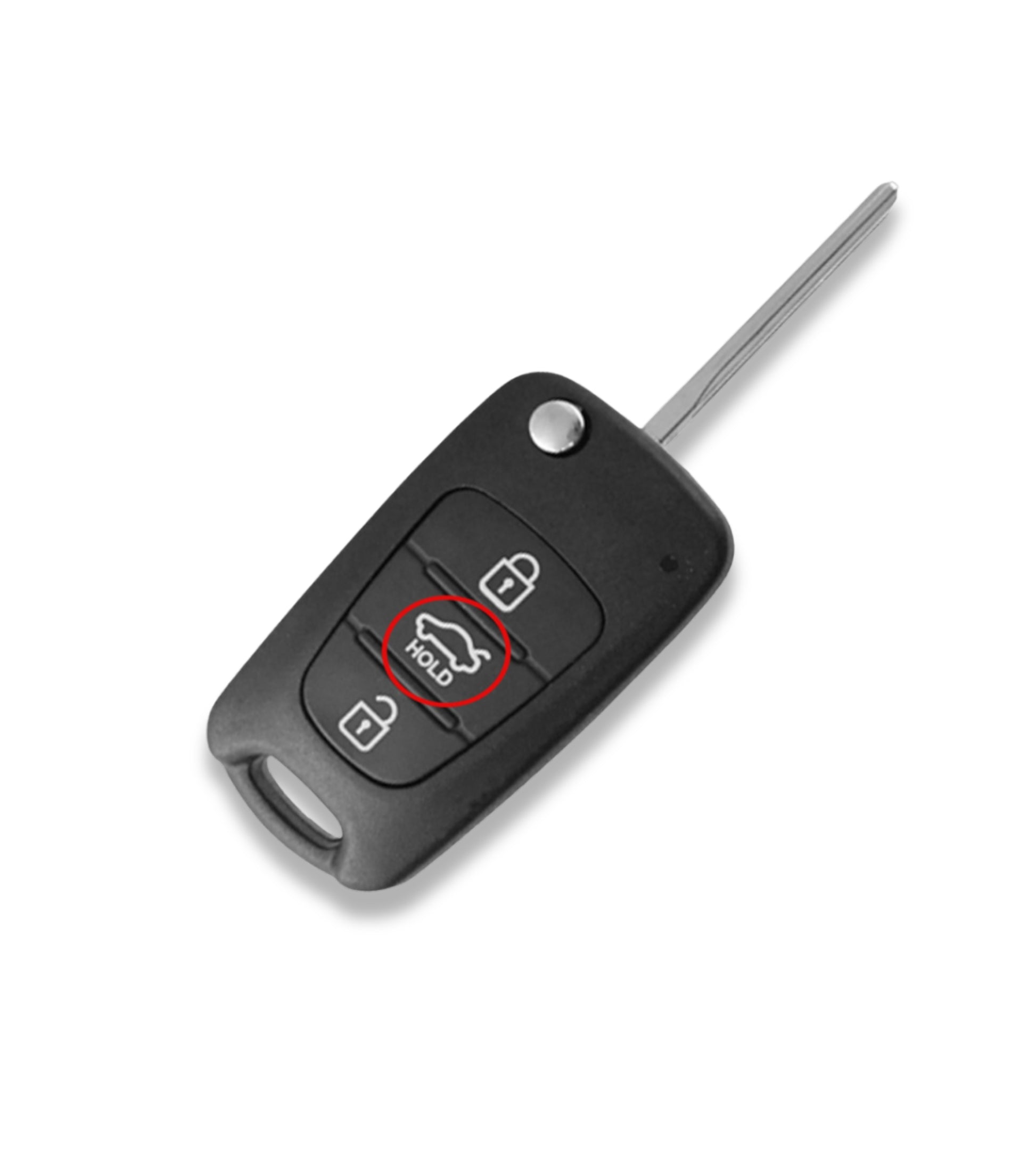 Guscio e Lama Estraibile per Chiave Telecomando 3 Tasti Compatibile con Hyundai I20 i30 I35 IX20 IX35, Pulsante Centrale "Hold"