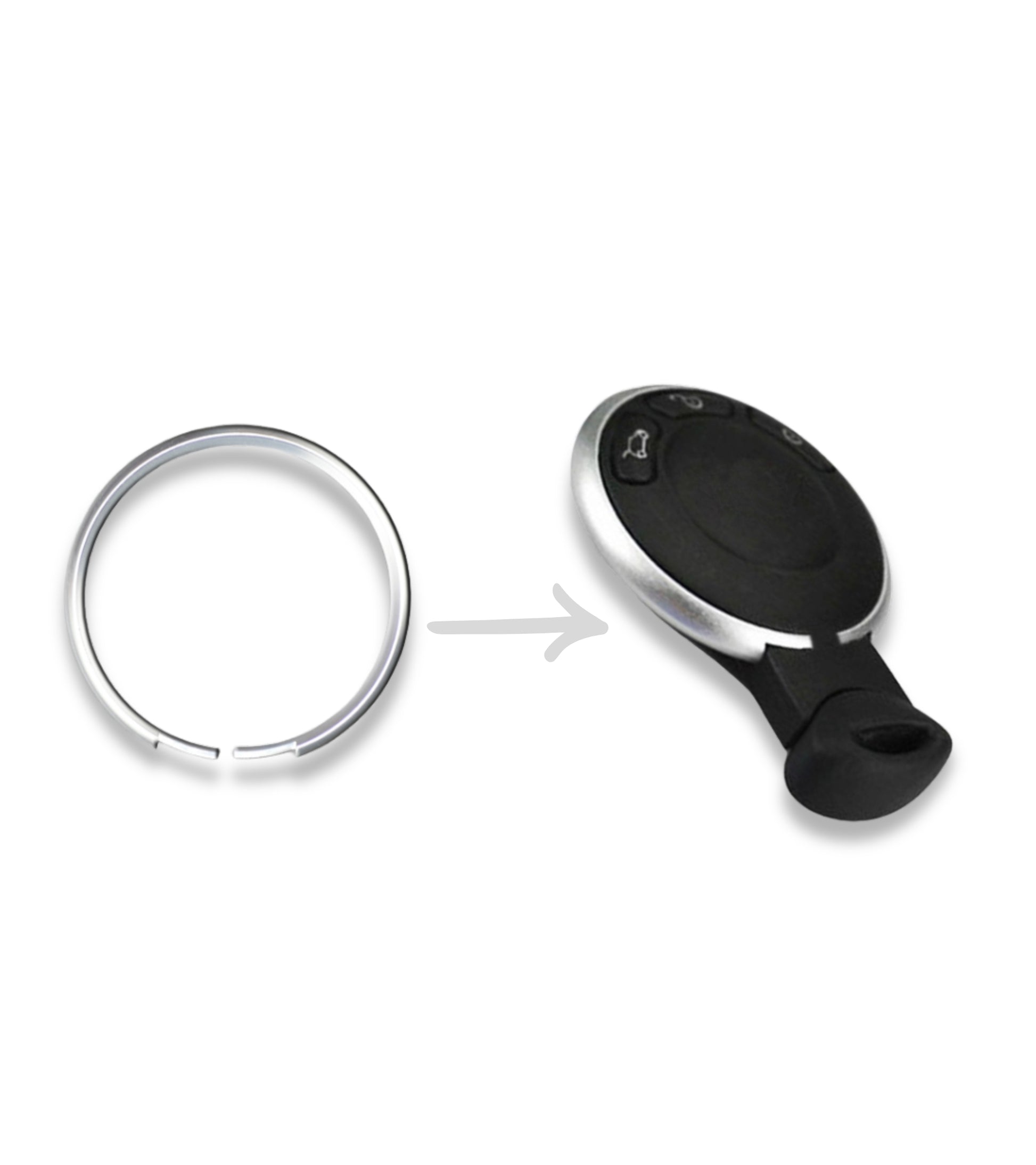 Anello Decorativo in Alluminio per Guscio Scocca Telecomando Chiave Compatibile con Mini Cooper One D S Countryman