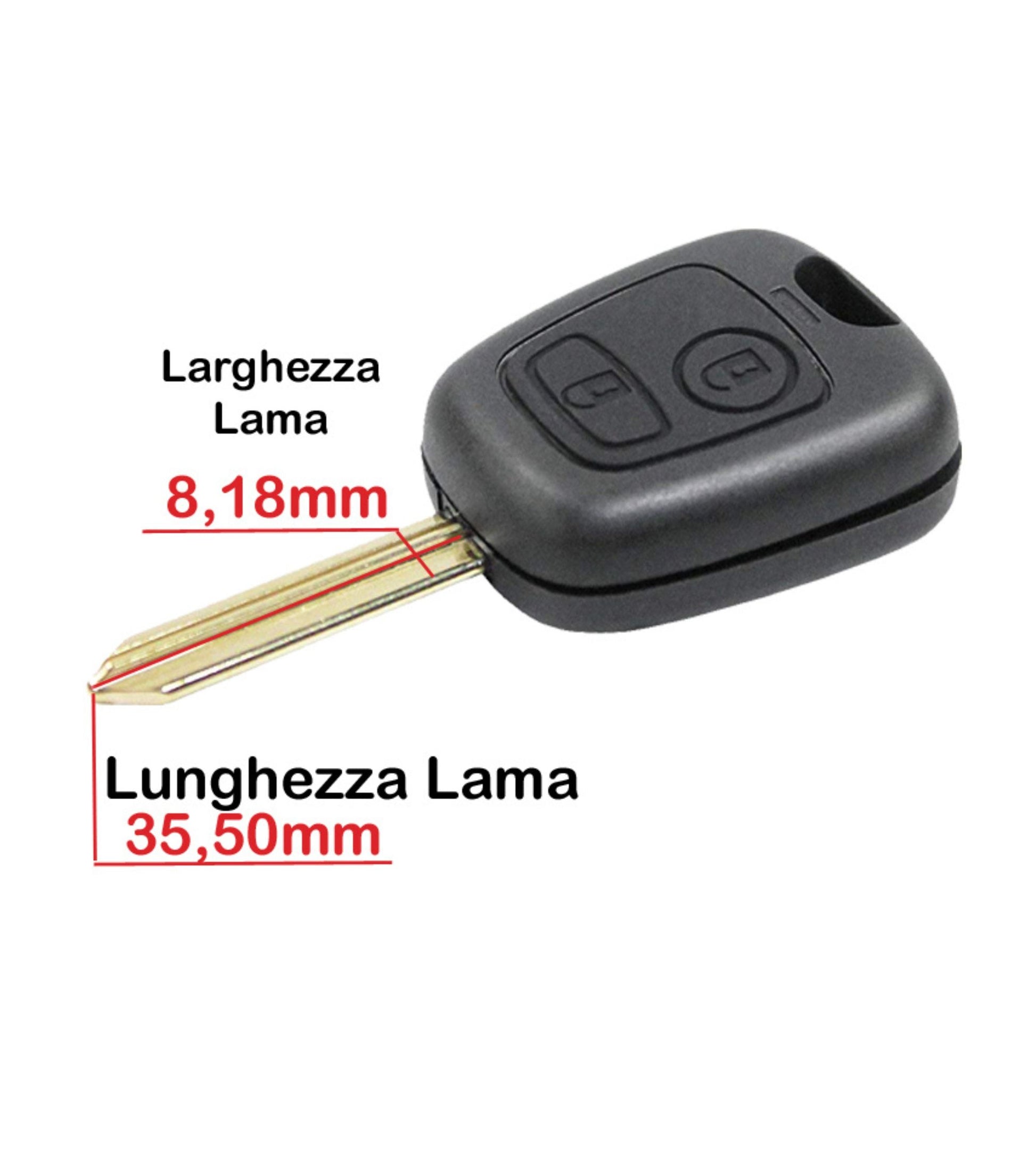 Chiave Cover Guscio Scocca e Lama a Incastro Telecomando 2 Tasti Compatibile con Citroen C1 C2 C3 C4 C5 Xsara Saxo Berlingo Picasso