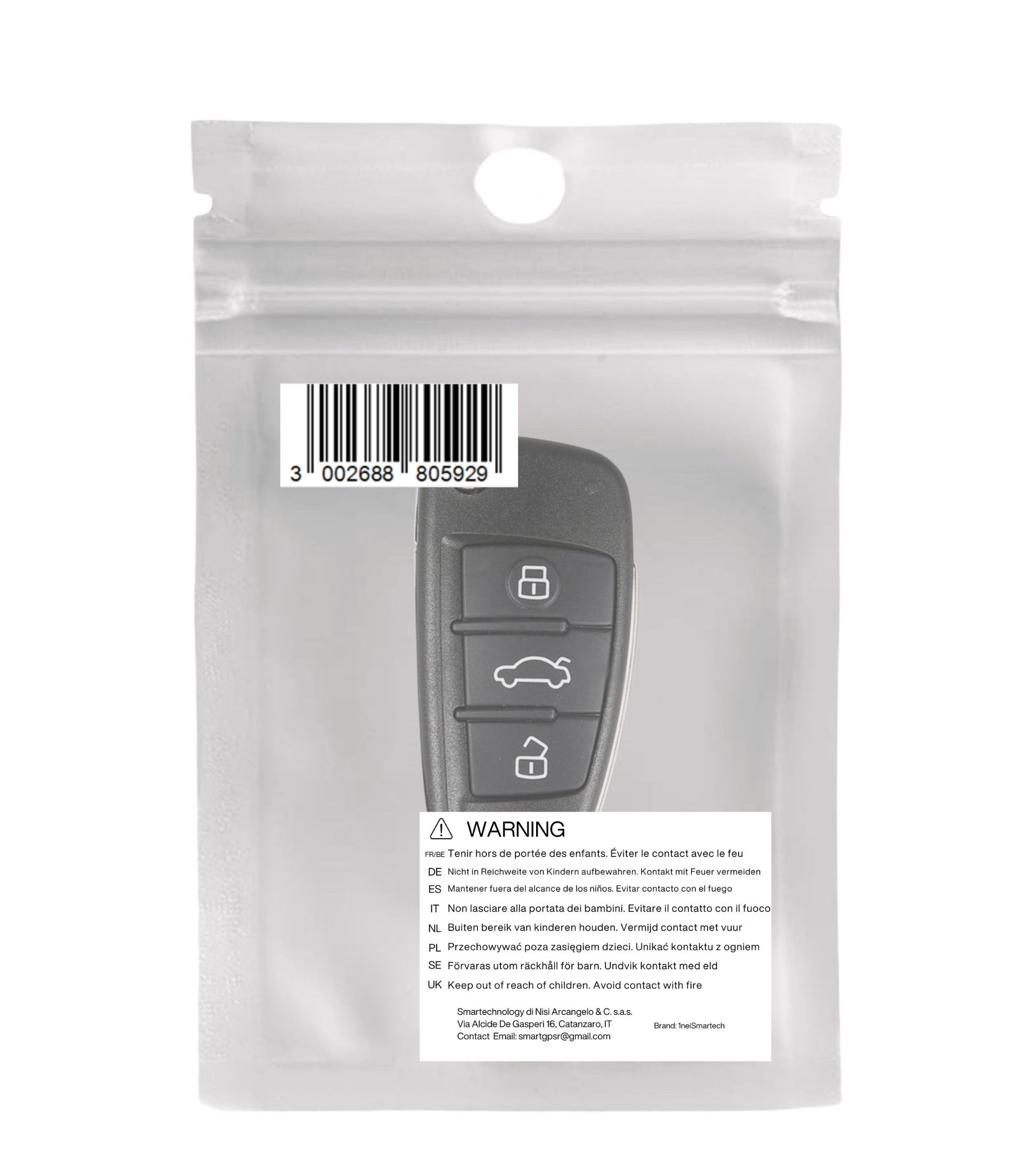 Chiave Cover Guscio Scocca e Lama Telecomando 3 Tasti Compatibile con Audi A1 A3 A4 A6 A8 Q5 Q7 Tt Vano Batterie Cr2032