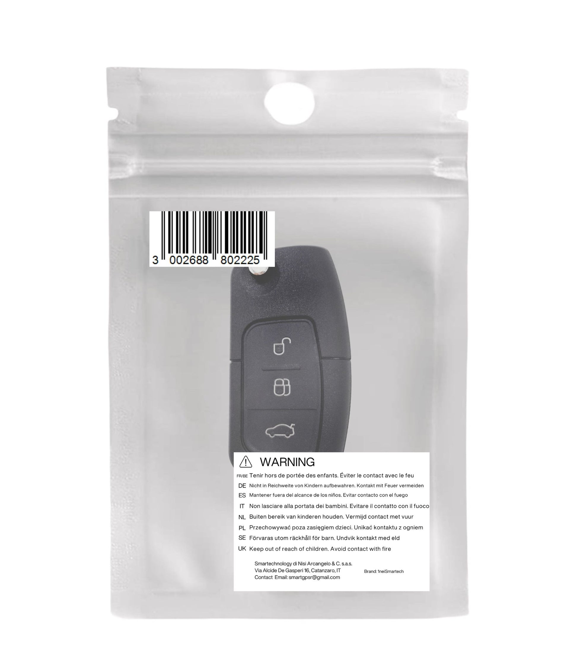 Guscio e Lama Estraibile Scocca Cover per Chiave Telecomando 3 Tasti Compatibile con Ford Focus Fusion C-Max Fiesta Galaxy