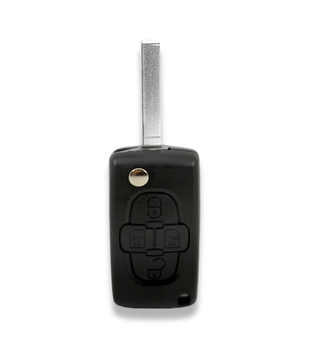 Guscio e Lama Scocca Cover Chiave Telecomando 4 Tasti Compatibile con Peugeot 807 1007 e Altri Modelli Alloggio Batteria Ce0523