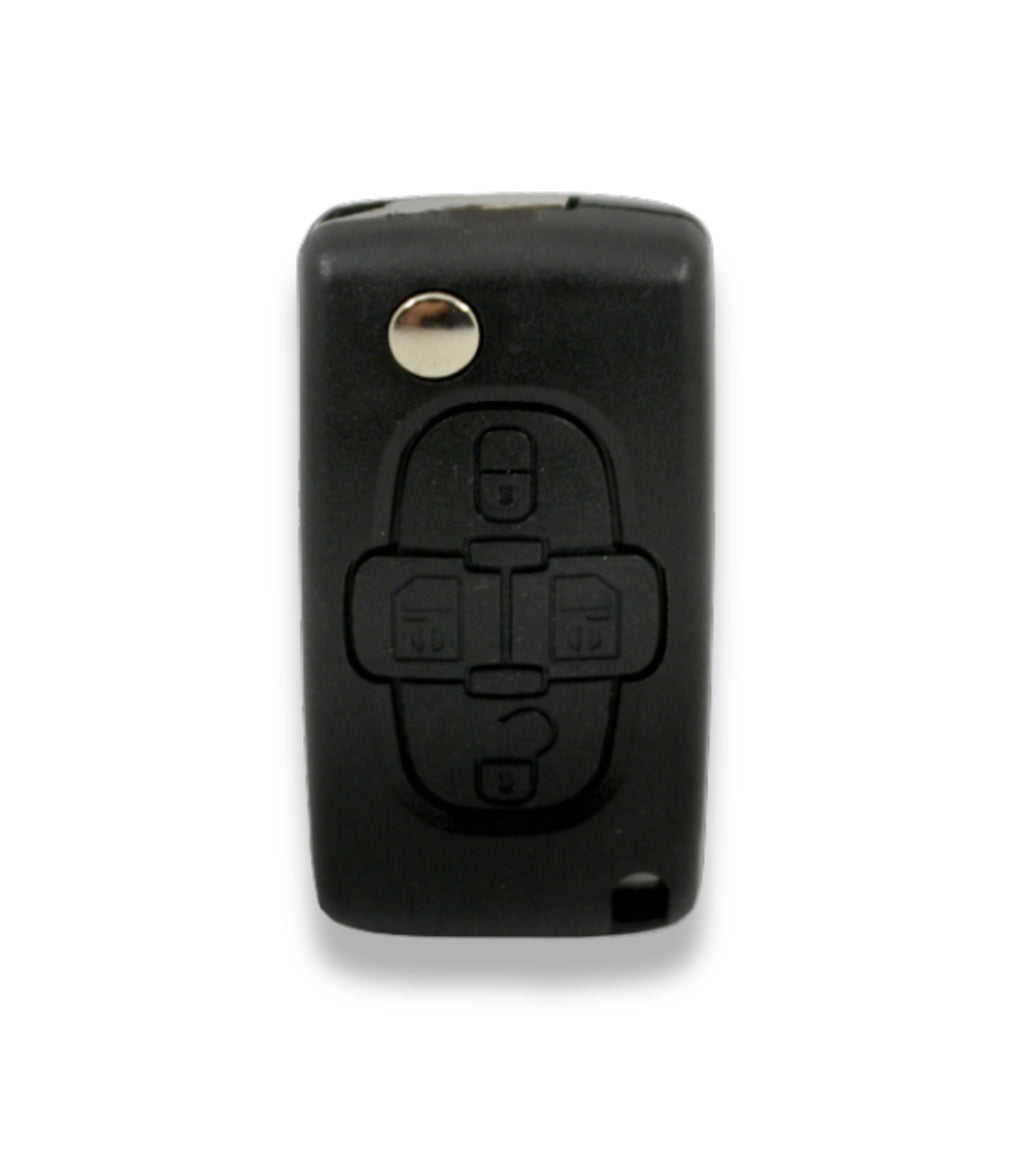 Guscio e Lama Scocca Cover Chiave Telecomando 4 Tasti Compatibile con Peugeot 807 1007 e Altri Modelli Alloggio Batteria Ce0523