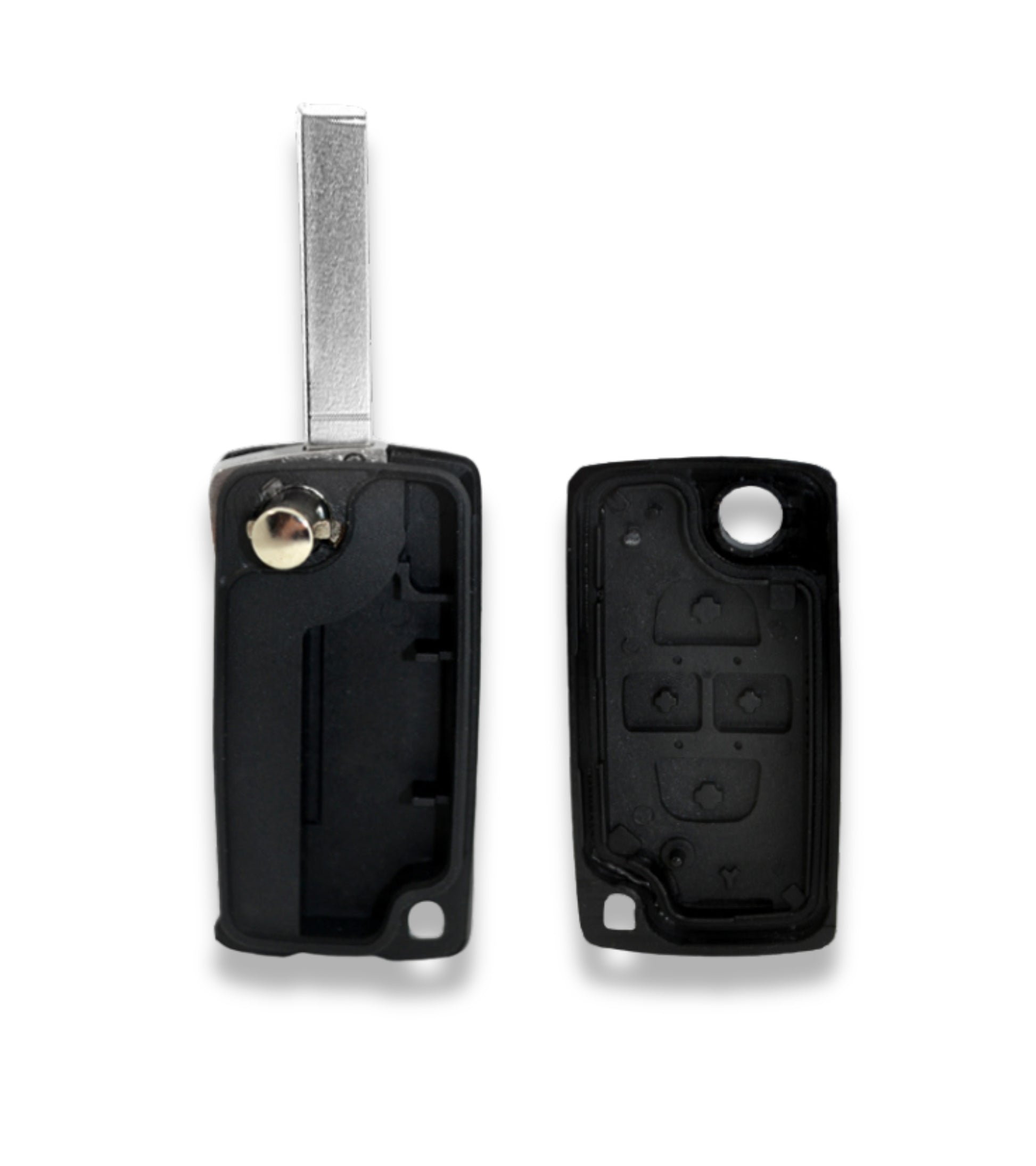 Guscio e Lama Scocca Cover Chiave Telecomando 4 Tasti Compatibile con Peugeot 807 1007 e Altri Modelli Alloggio Batteria Ce0523