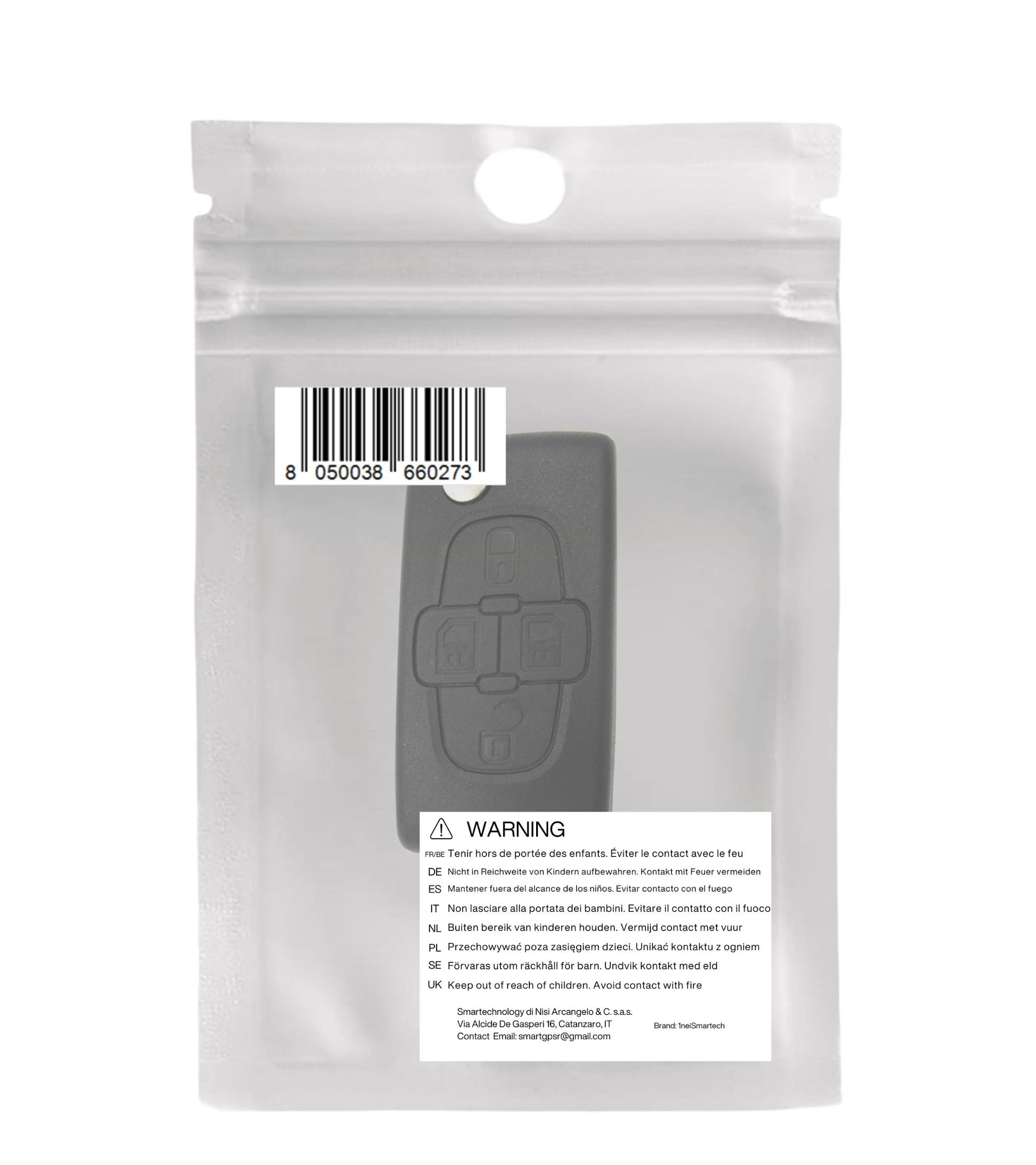 Guscio e Lama Scocca Cover Chiave Telecomando 4 Tasti Compatibile con Peugeot 807 1007 e Altri Modelli Alloggio Batteria Ce0523