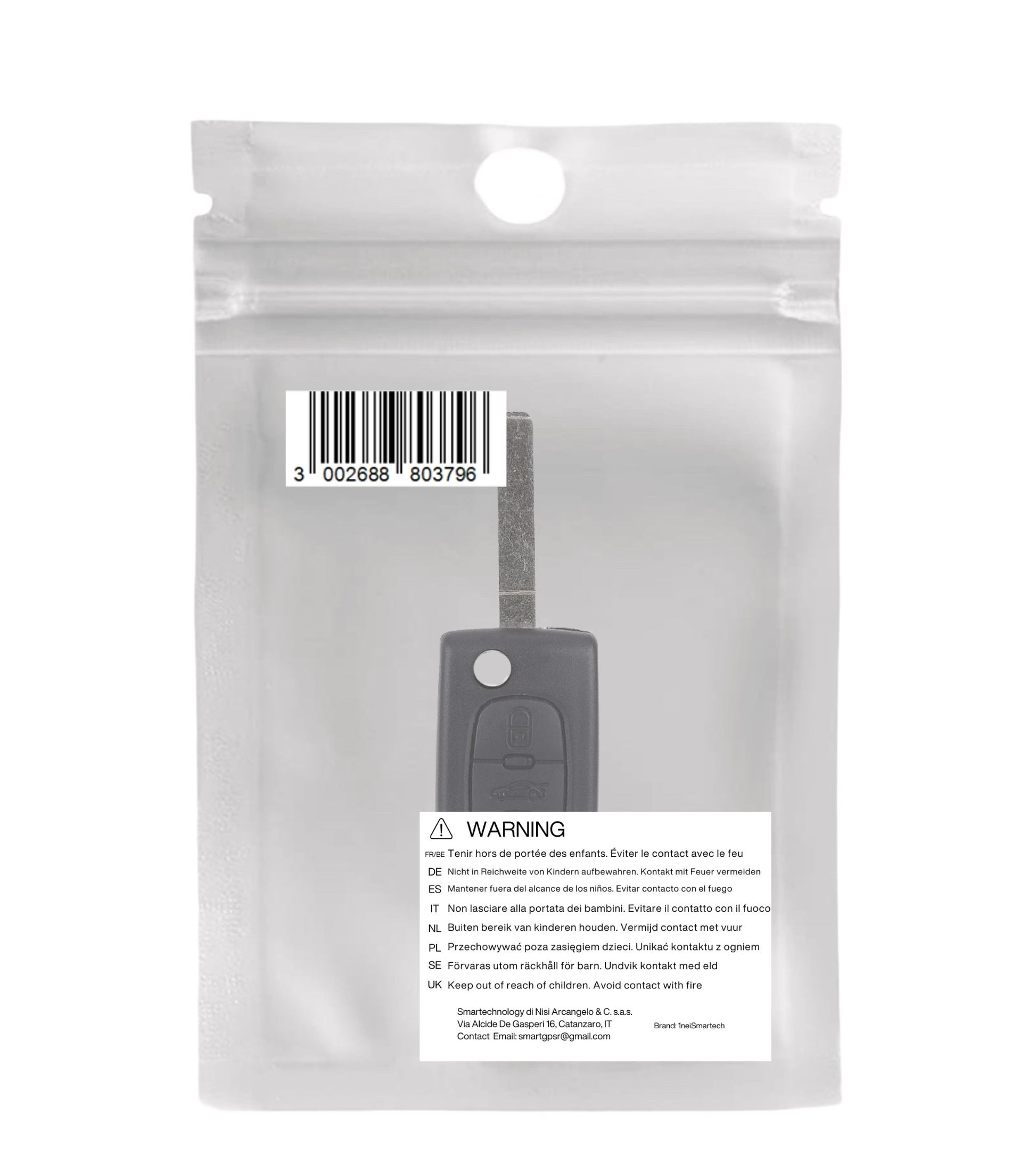 Chiave Guscio Scocca e Lama Telecomando 3 Tasti Compatibile con Citroen C2 C3 C5 C6 C8 Xsara Picasso Ce0536 (B01H)