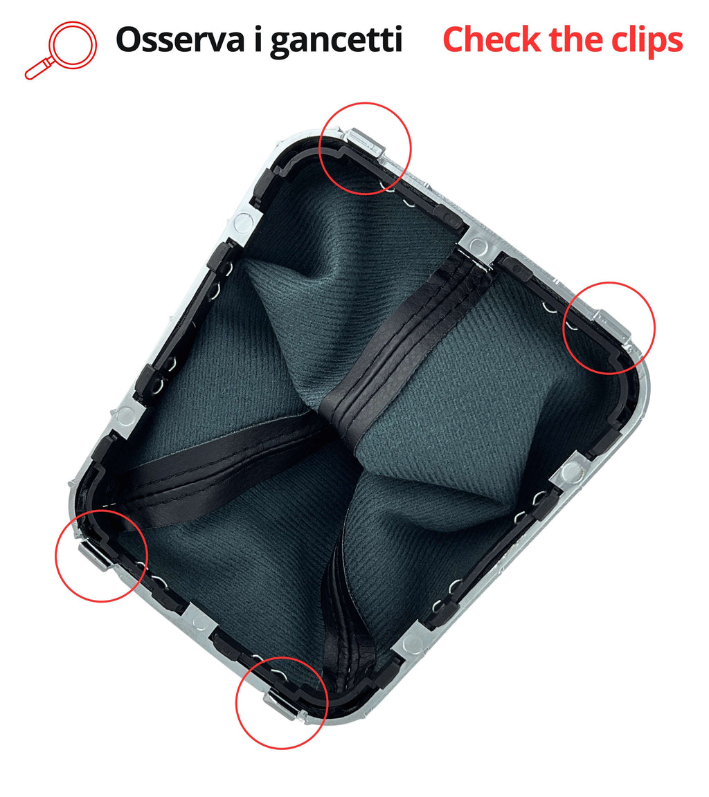 Cuffia per Leva Cambio Nera con Cornice Argento e Ghiera Interna Compatibile con Opel Zafira B 2005–2014, Compatibile con Oem 55354140