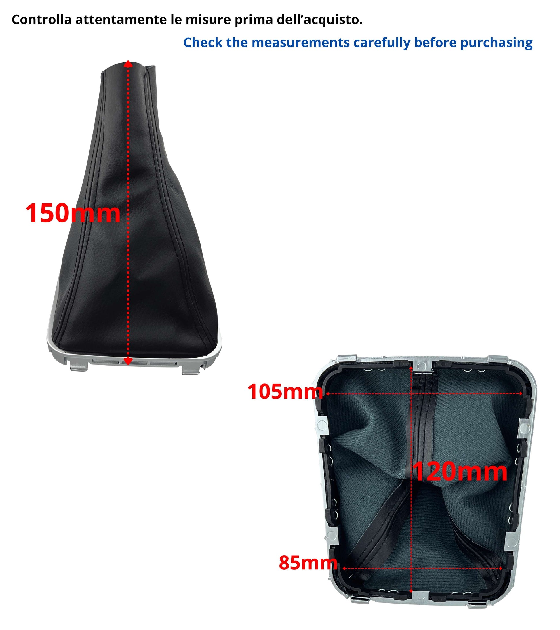 Cuffia per Leva Cambio Nera con Cornice Argento e Ghiera Interna Compatibile con Opel Zafira B 2005–2014, Compatibile con Oem 55354140