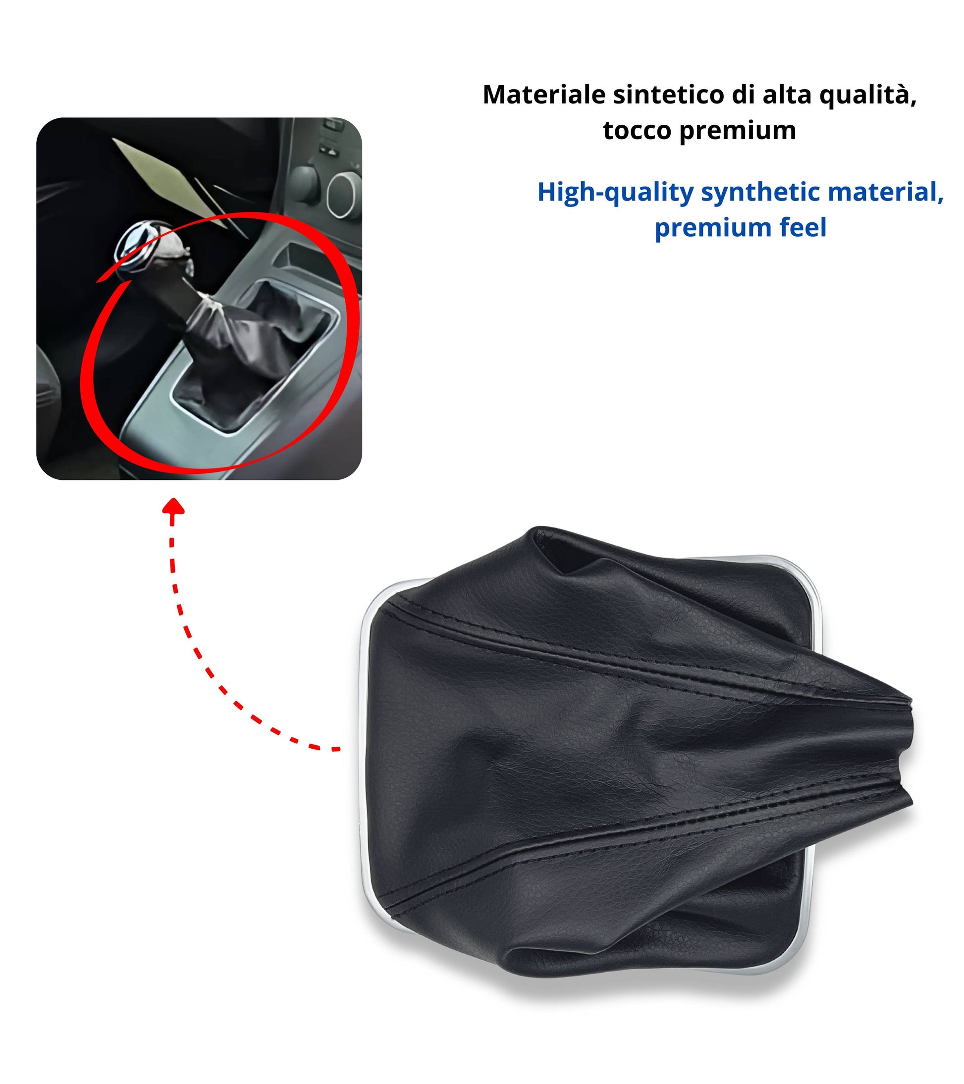 Cuffia per Leva Cambio Nera con Cornice Argento e Ghiera Interna Compatibile con Opel Zafira B 2005–2014, Compatibile con Oem 55354140