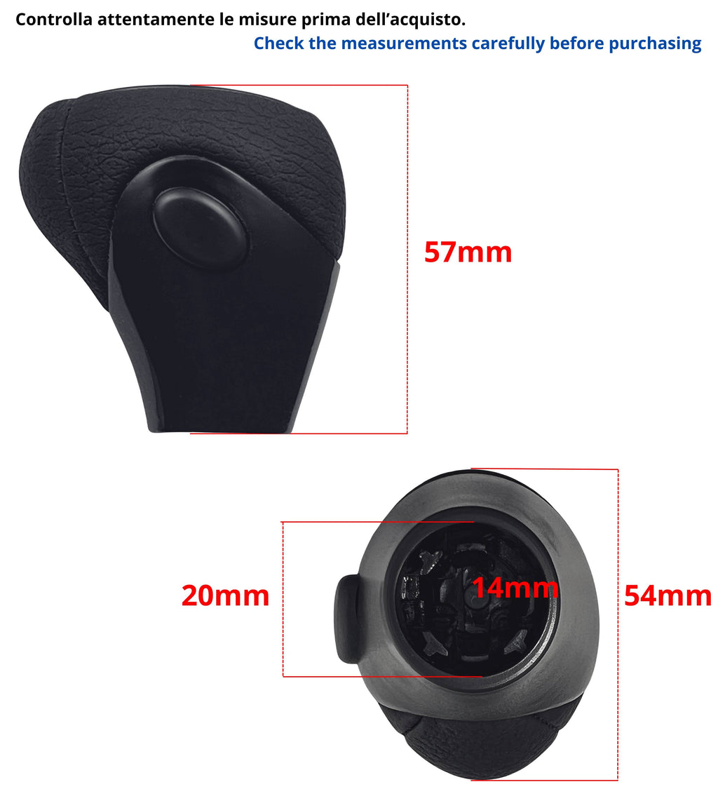 Pomello Cambio Automatico colore nero, con Pulsante Laterale Compatibile con Smart Fortwo 450 451 1998–2019, Compatibile con Roadster 452 2003–2006