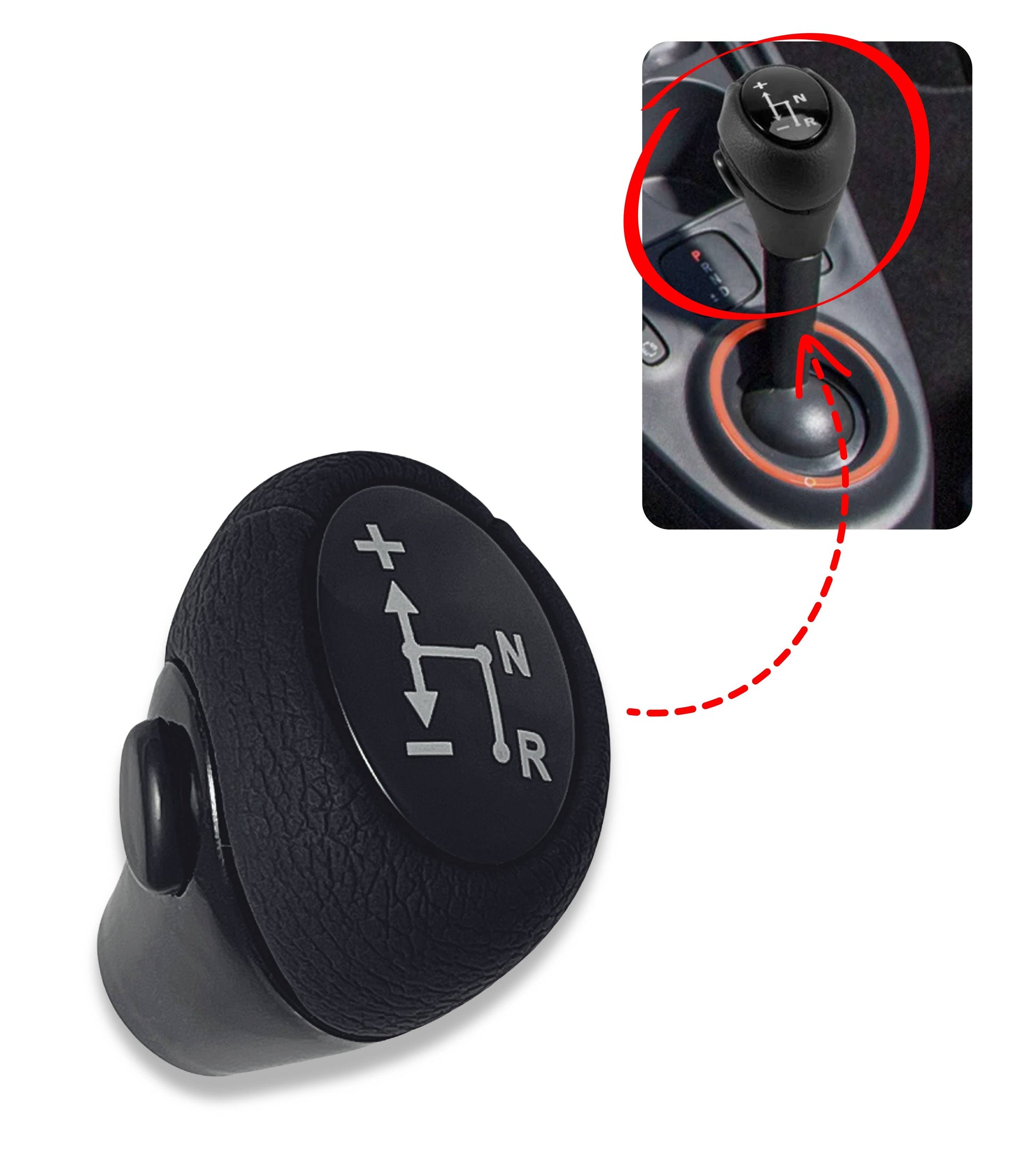 Pomello Cambio Automatico colore nero, con Pulsante Laterale Compatibile con Smart Fortwo 450 451 1998–2019, Compatibile con Roadster 452 2003–2006