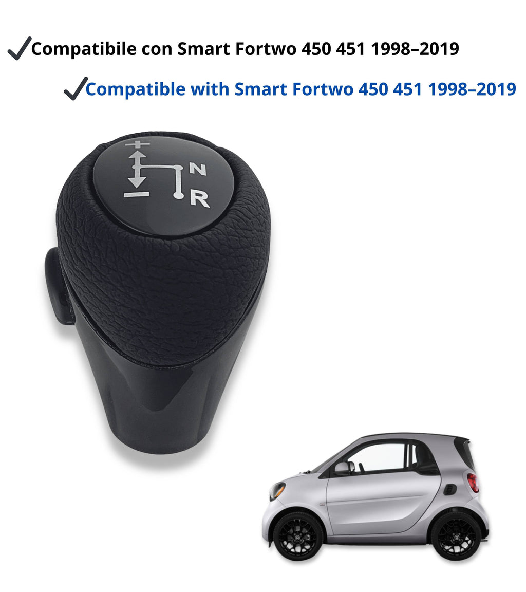 Pomello Cambio Automatico colore nero, con Pulsante Laterale Compatibile con Smart Fortwo 450 451 1998–2019, Compatibile con Roadster 452 2003–2006