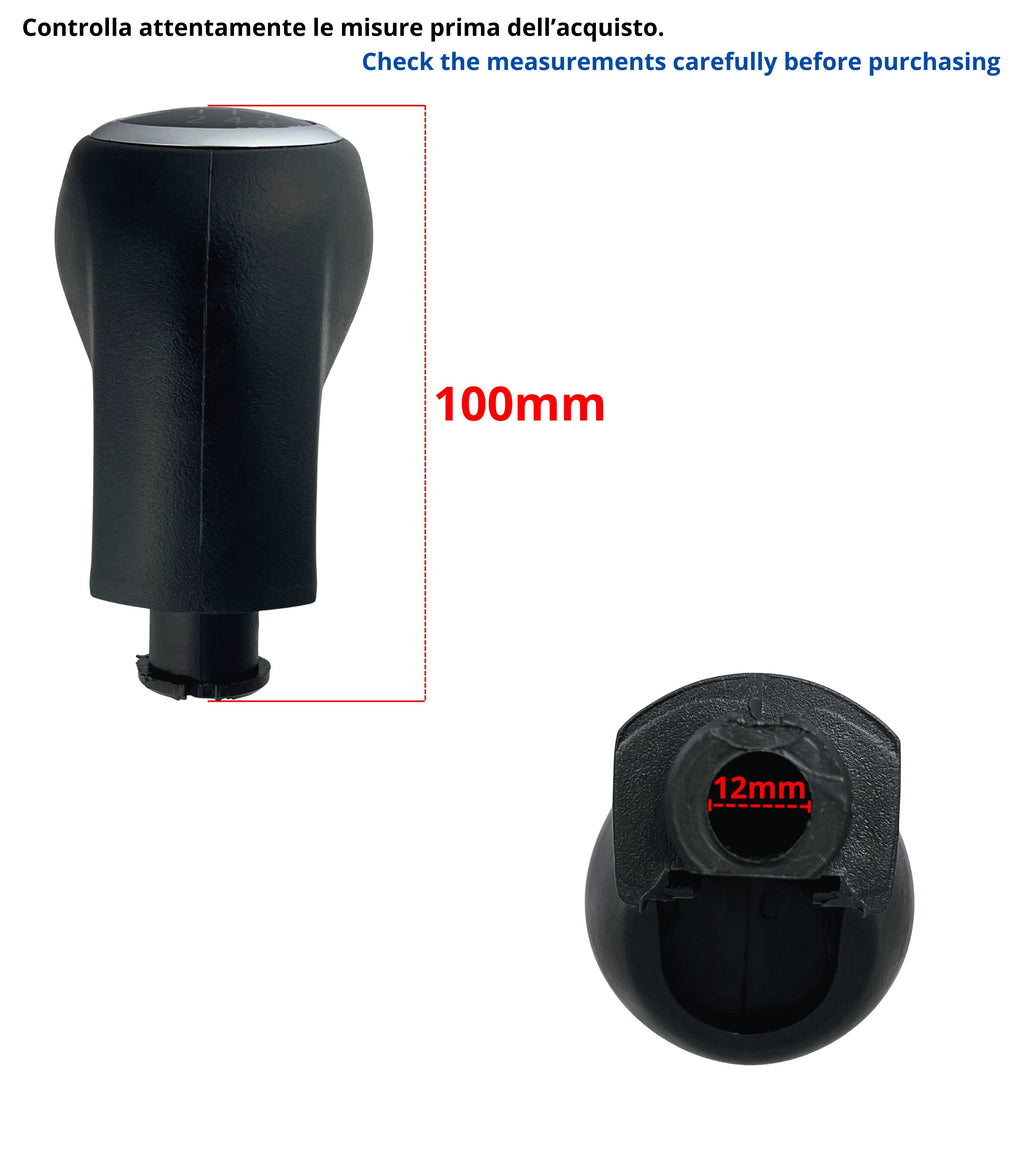 Pomello Leva Cambio Nero 6 Marce Compatibile con Opel Zafira B 2005–2014, Codice OEM 55354140, con Retromarcia in Alto a Sinistra
