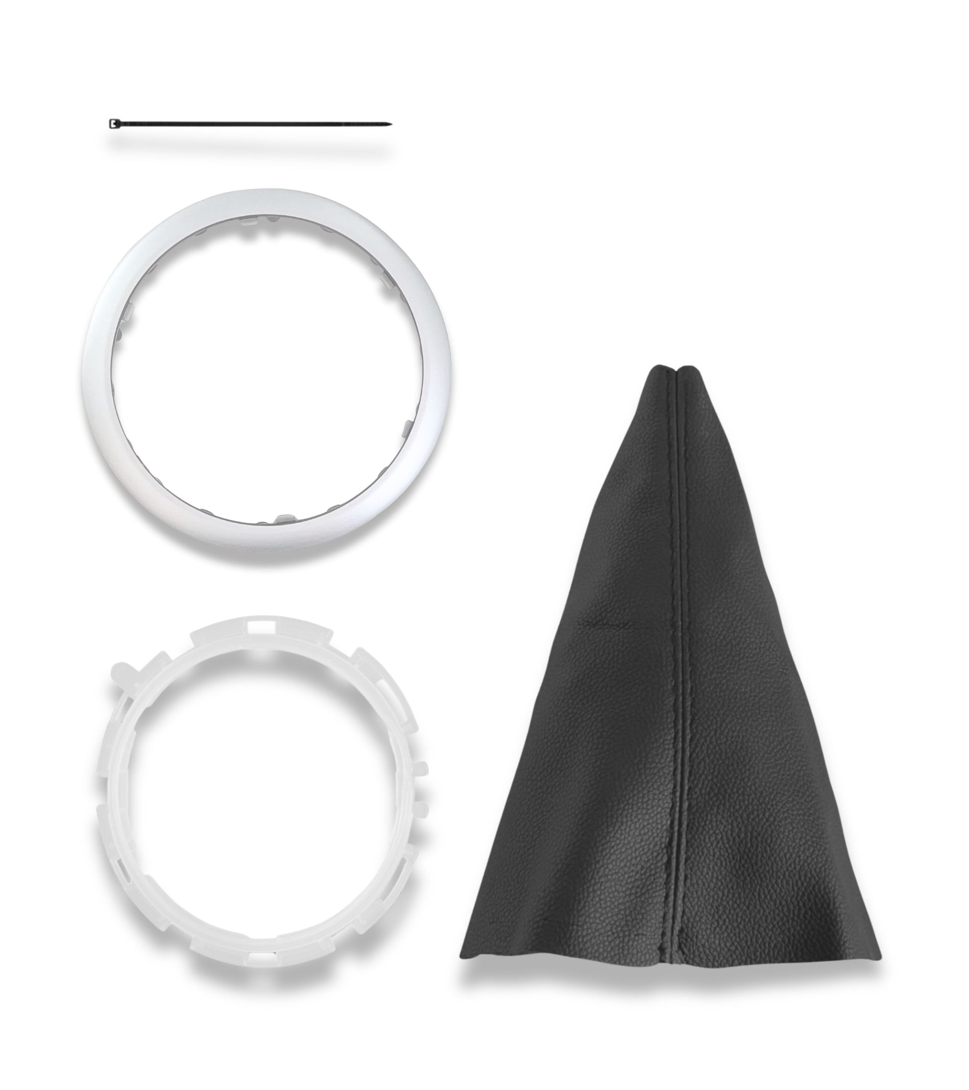 Kit Cuffia Leva Cambio, Cornice Esterna Argento, Ghiera di Ritenzione, Compatibile con Citroen C2 2003-2010, OEM 2403CV, 1606400280, 7589T8, 7589V0