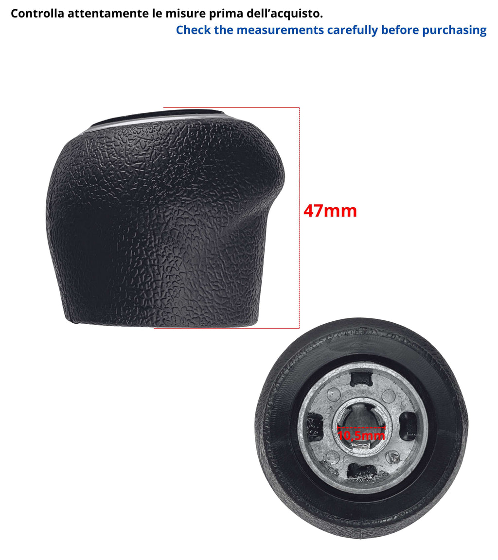 Pomello Leva Cambio 5 Marce Compatibile con Fiat Grande Punto 2005–2013, Codici OEM 55344881 55349796, Foro Filettato con Struttura Interna in Metallo