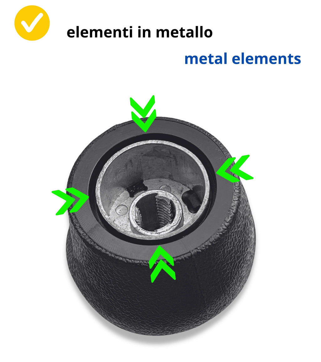 Pomello Leva Cambio 5 Marce Compatibile con Fiat Grande Punto 2005–2013, Codici OEM 55344881 55349796, Foro Filettato con Struttura Interna in Metallo