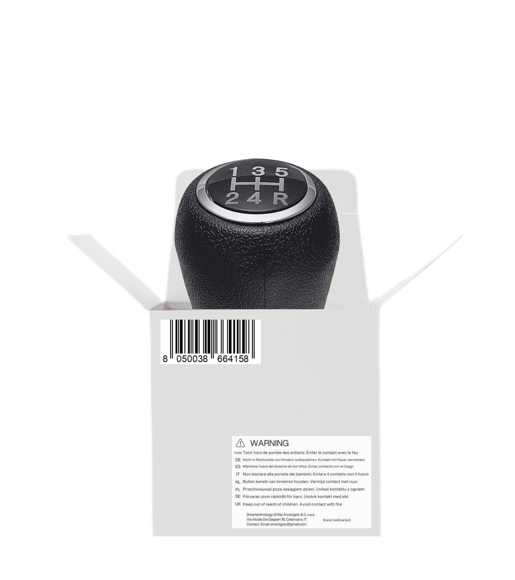 Pomello Leva Cambio 5 Marce Compatibile con Fiat Grande Punto 2005–2013, Codici OEM 55344881 55349796, Foro Filettato con Struttura Interna in Metallo