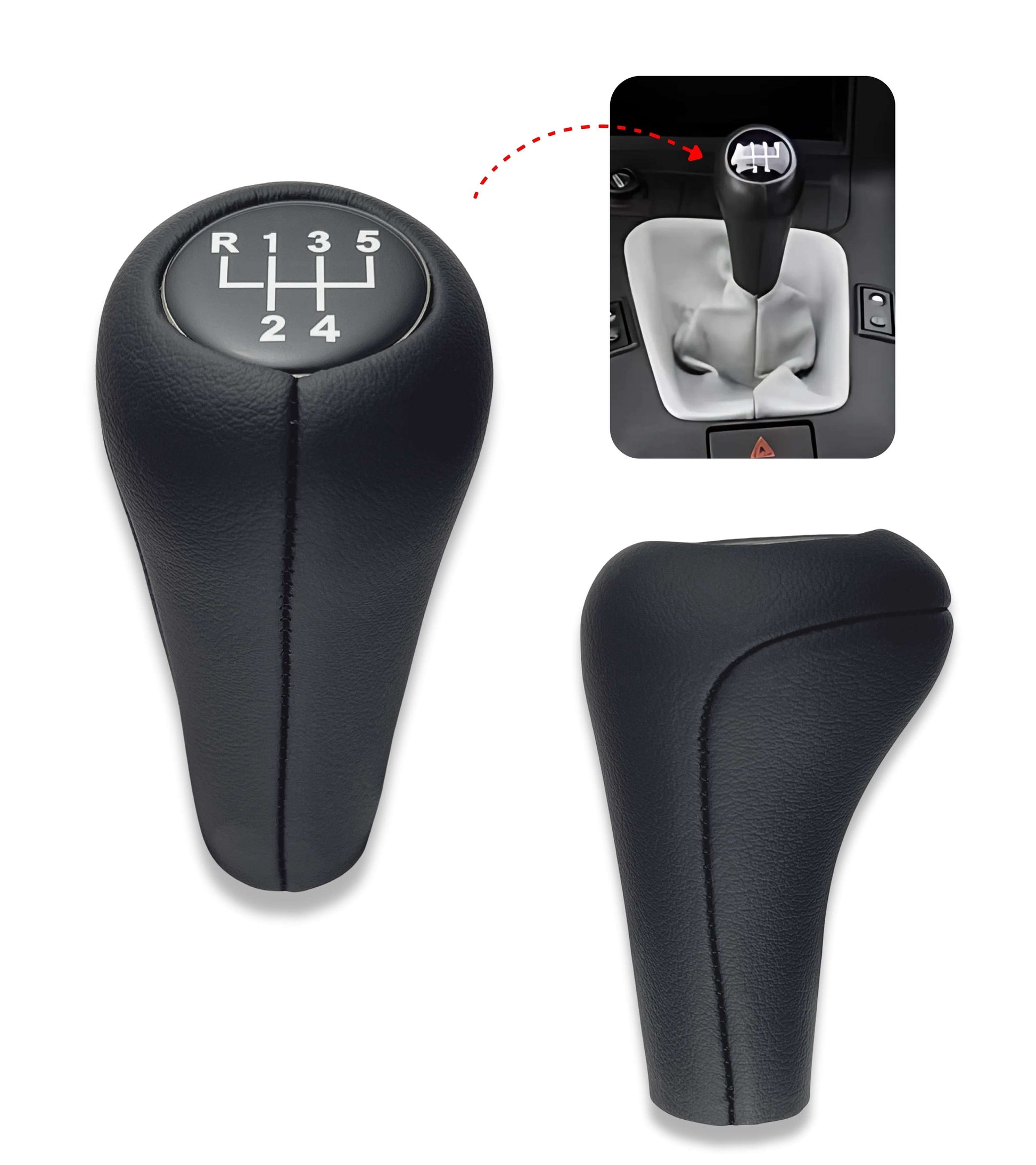 Pomello Leva Cambio 5 Marce Compatibile con BMW Serie 3 E30 E36 E46, Serie 5 E34 E39, Serie 7 E32 E38, X5 EB3, Z3, Z4 E85 OEM 25111434717 25117500299