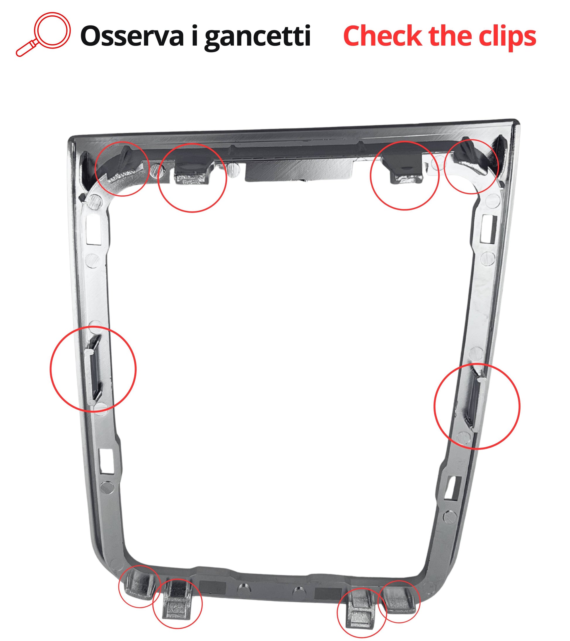 Cornice Esterna Argento per Cuffia Leva Cambio Compatibile con Volkswagen Golf 7 GTI GTD MK7 2012–2017, Cambio Manuale 5 e 6 Marce, OEM 5G1711113