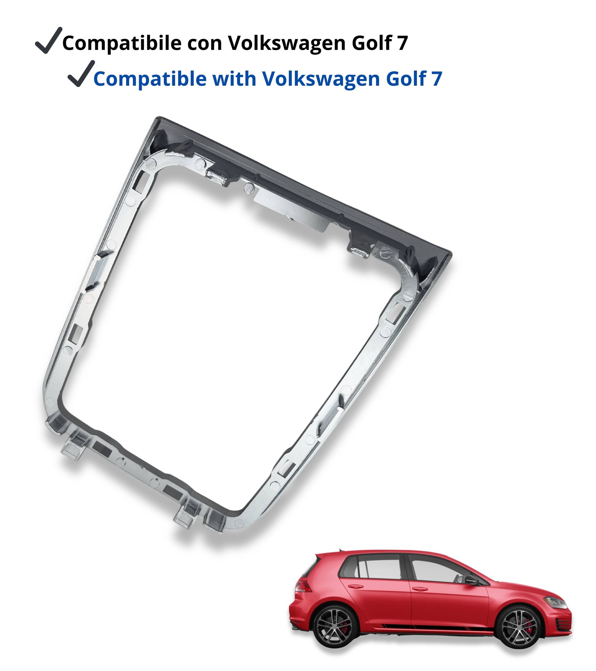 Cornice Esterna Argento per Cuffia Leva Cambio Compatibile con Volkswagen Golf 7 GTI GTD MK7 2012–2017, Cambio Manuale 5 e 6 Marce, OEM 5G1711113
