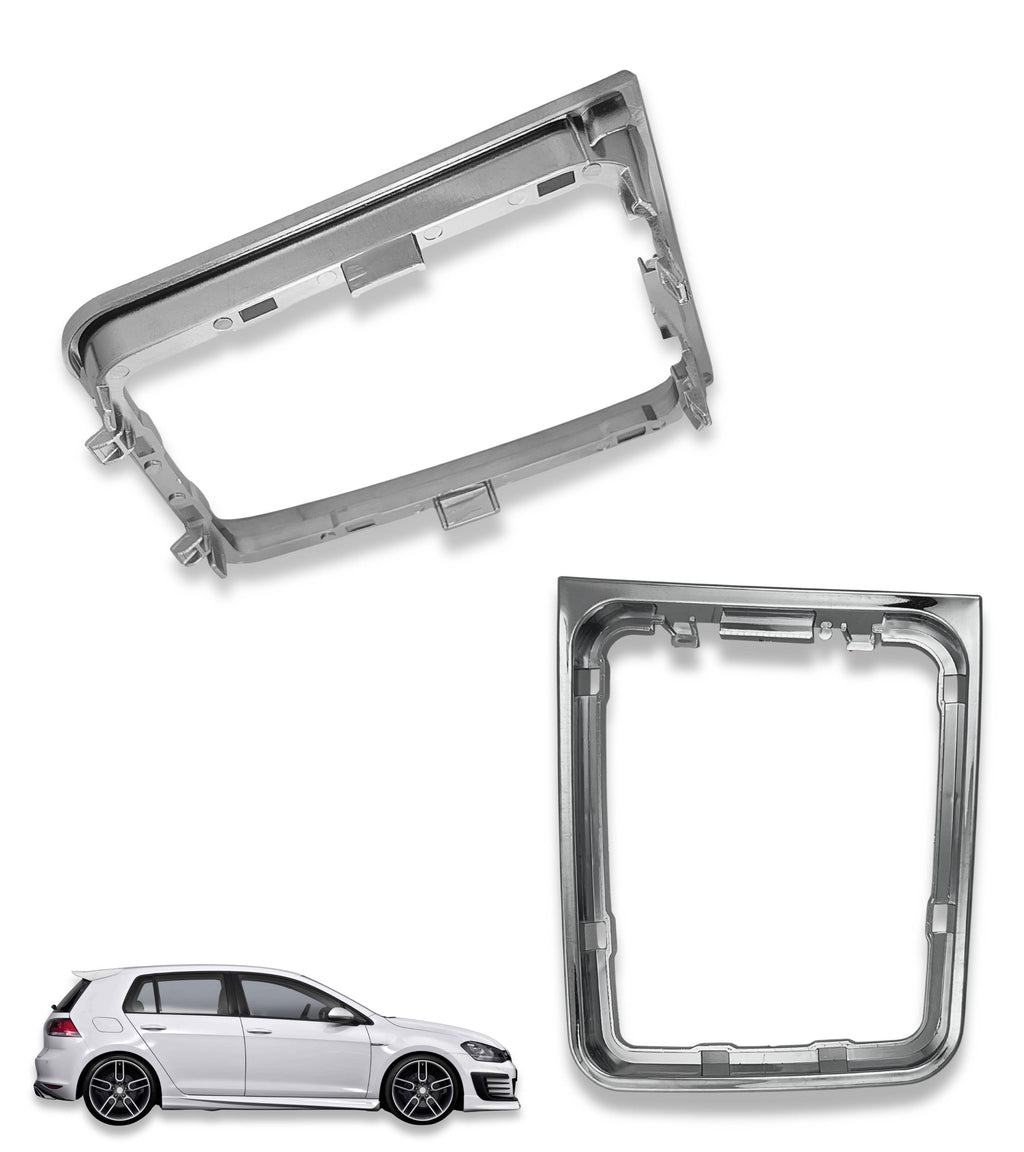 Cornice Esterna Argento per Cuffia Leva Cambio Compatibile con Volkswagen Golf 7 GTI GTD MK7 2012–2017, Cambio Manuale 5 e 6 Marce, OEM 5G1711113