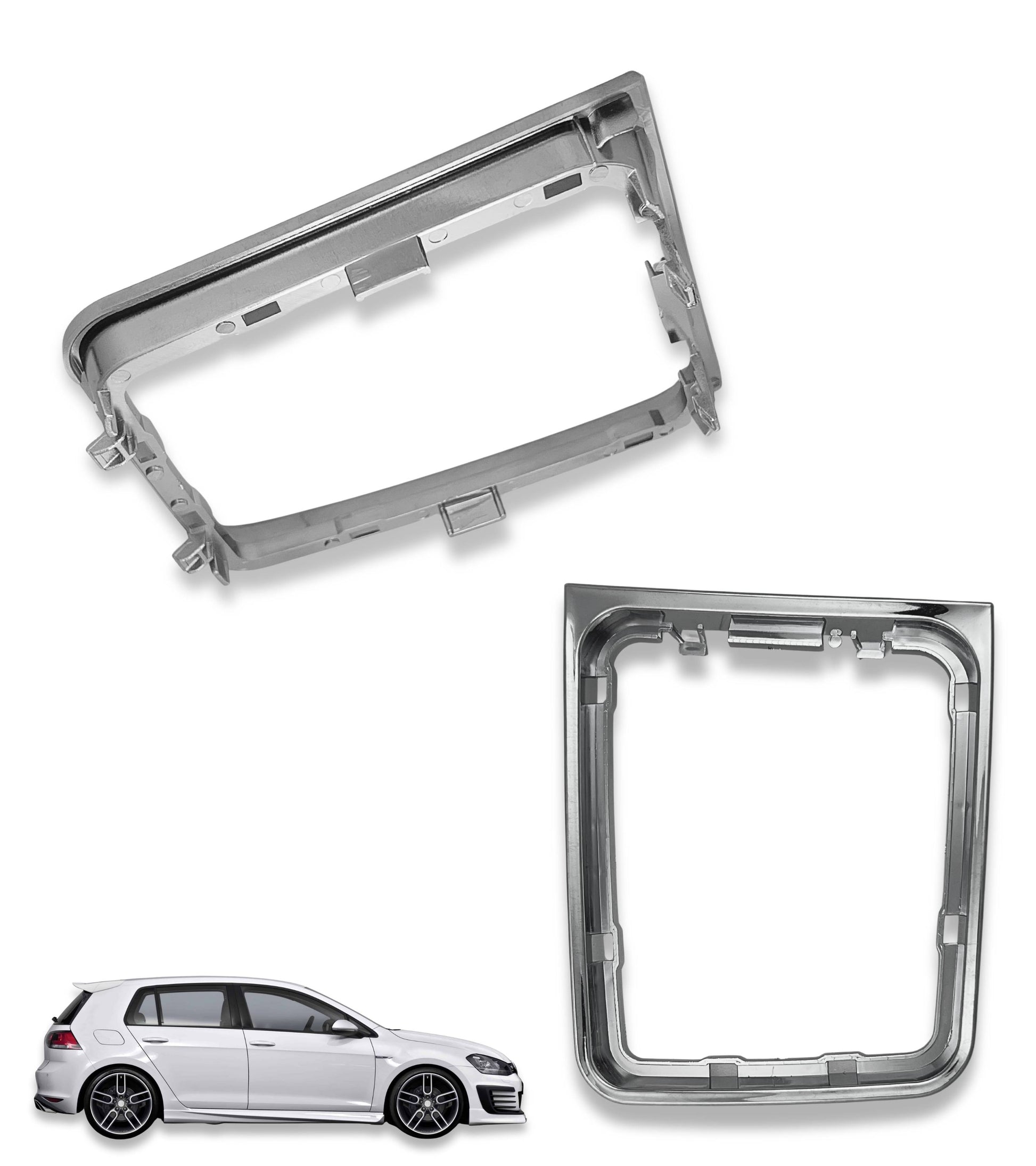 Cornice Esterna Argento per Cuffia Leva Cambio Compatibile con Volkswagen Golf 7 GTI GTD MK7 2012–2017, Cambio Manuale 5 e 6 Marce, OEM 5G1711113