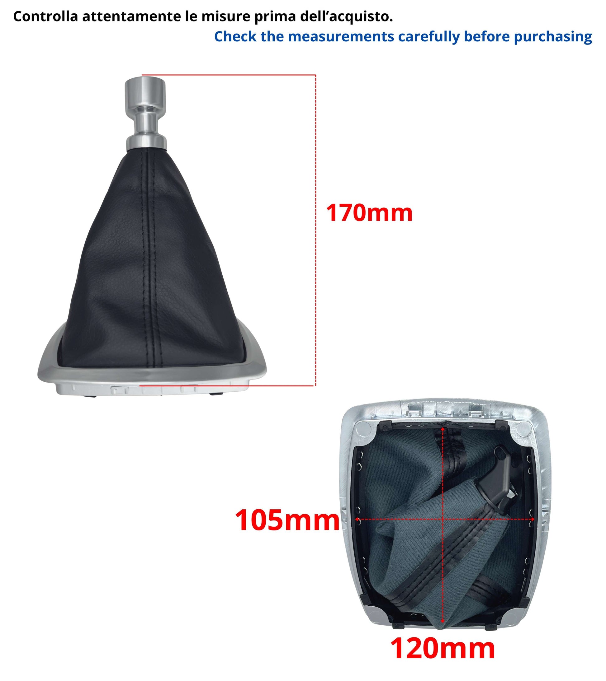 Cuffia Leva Cambio Nera Compatibile con Ford C-MAX I 2007–2010, Compatibile con Ford Kuga 2008–2012, OEM 1639784 8V4R7P002KB, con Clip di Montaggio