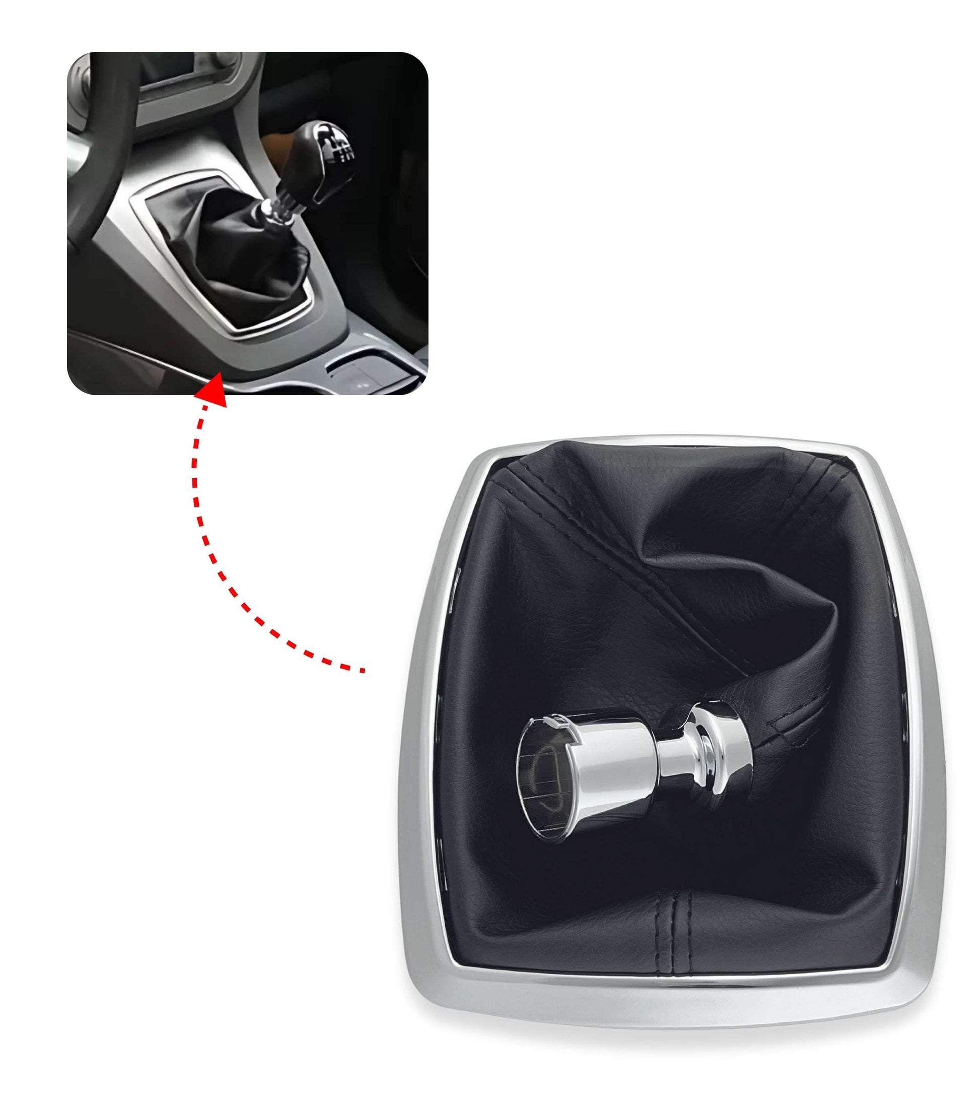 Cuffia Leva Cambio Nera Compatibile con Ford C-MAX I 2007–2010, Compatibile con Ford Kuga 2008–2012, OEM 1639784 8V4R7P002KB, con Clip di Montaggio