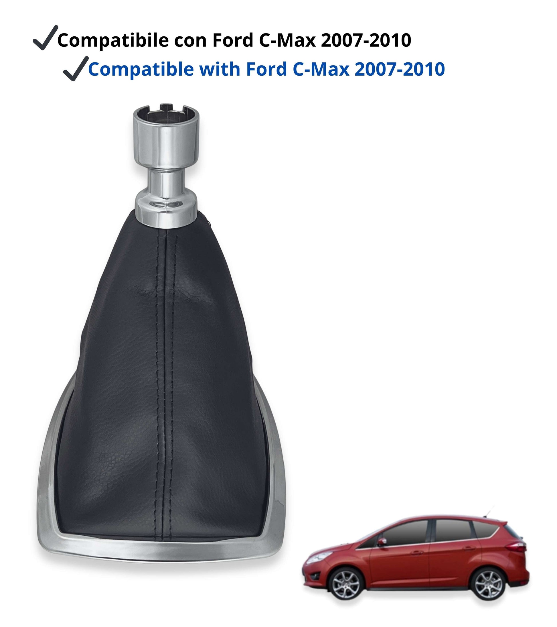 Cuffia Leva Cambio Nera Compatibile con Ford C-MAX I 2007–2010, Compatibile con Ford Kuga 2008–2012, OEM 1639784 8V4R7P002KB, con Clip di Montaggio