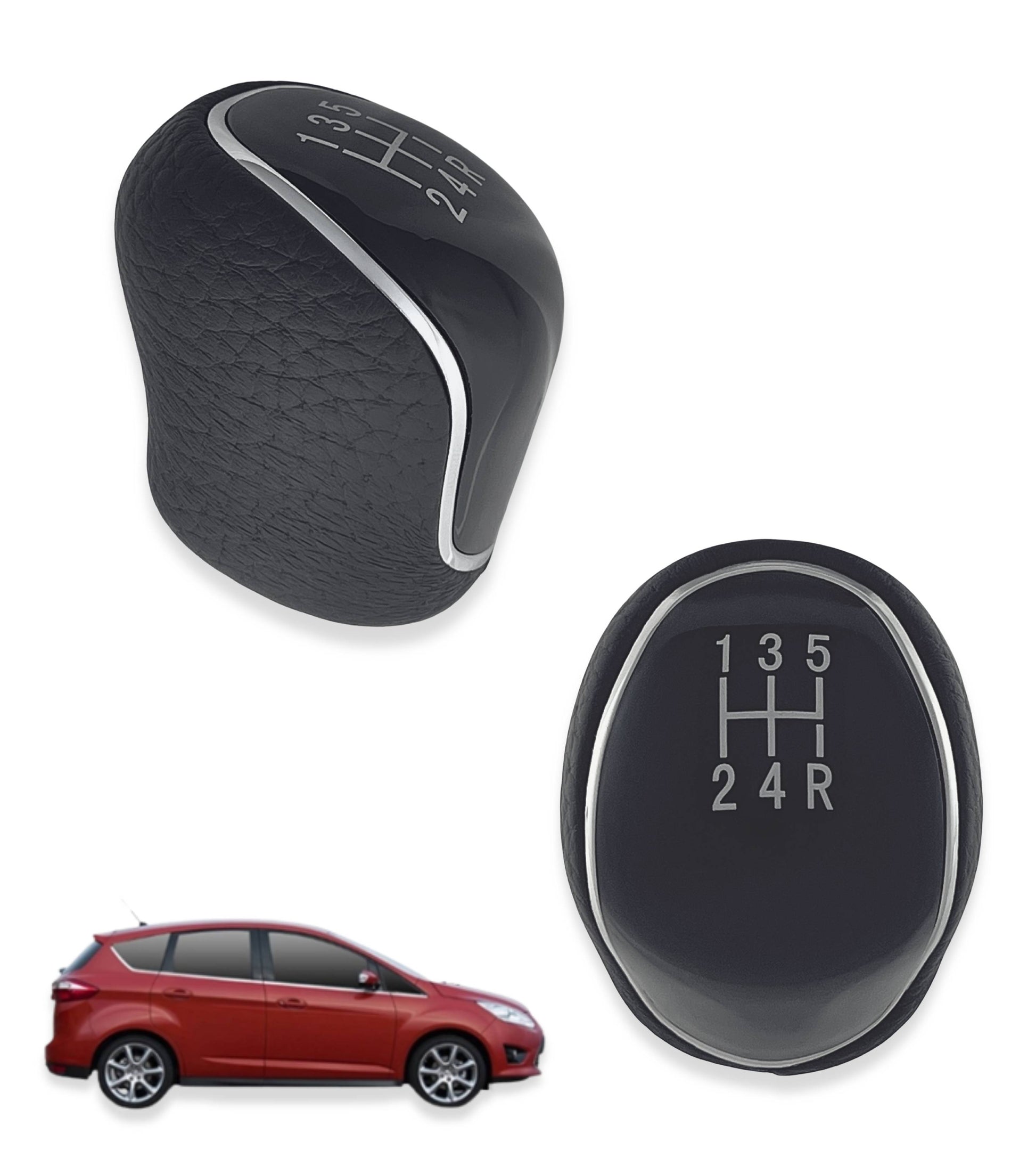 Pomello Leva Cambio 5 Marce Compatibile con Ford Focus 2007–2018, Ford C-MAX 2007–2010, Colore Nero, con Filettatura, Compatibile con OEM 1798600