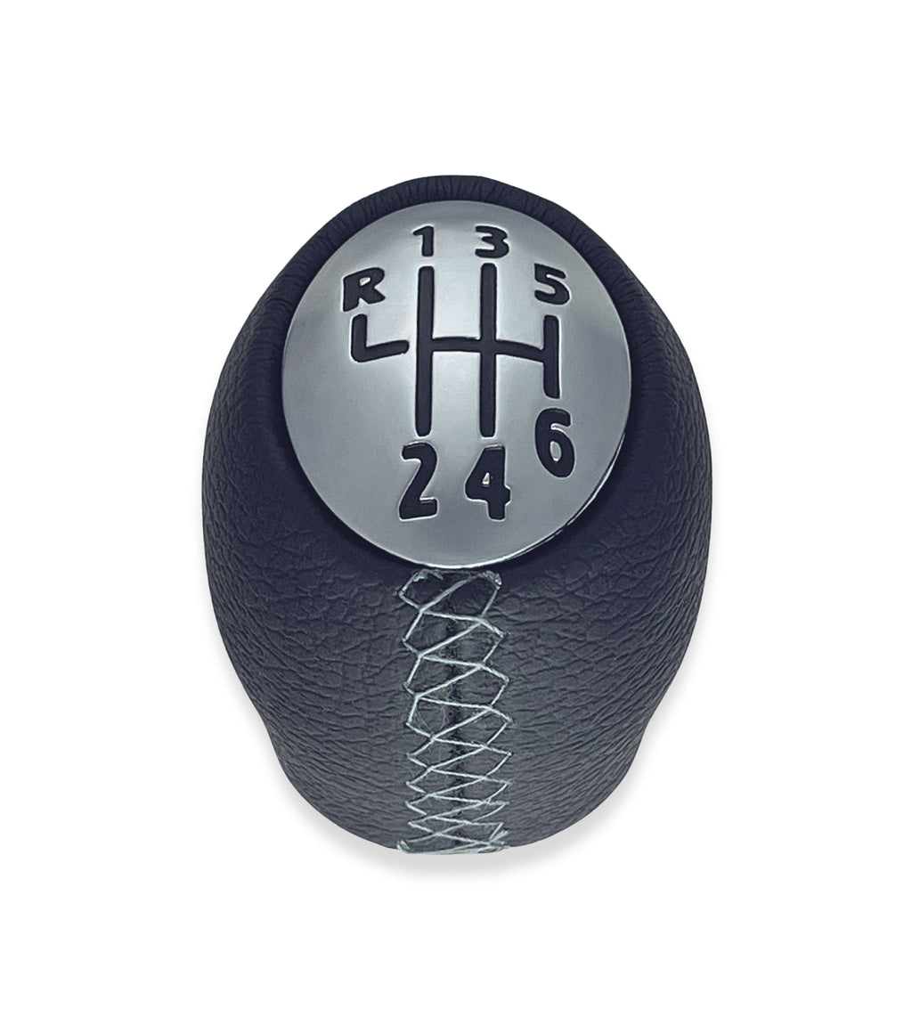 Pomello Leva Cambio 6 Marce Nero Cuciture Grigie Compatibile Con Renault Clio Megane Scenic Trafic Laguna Dacia Duster Opel Movano Vivaro