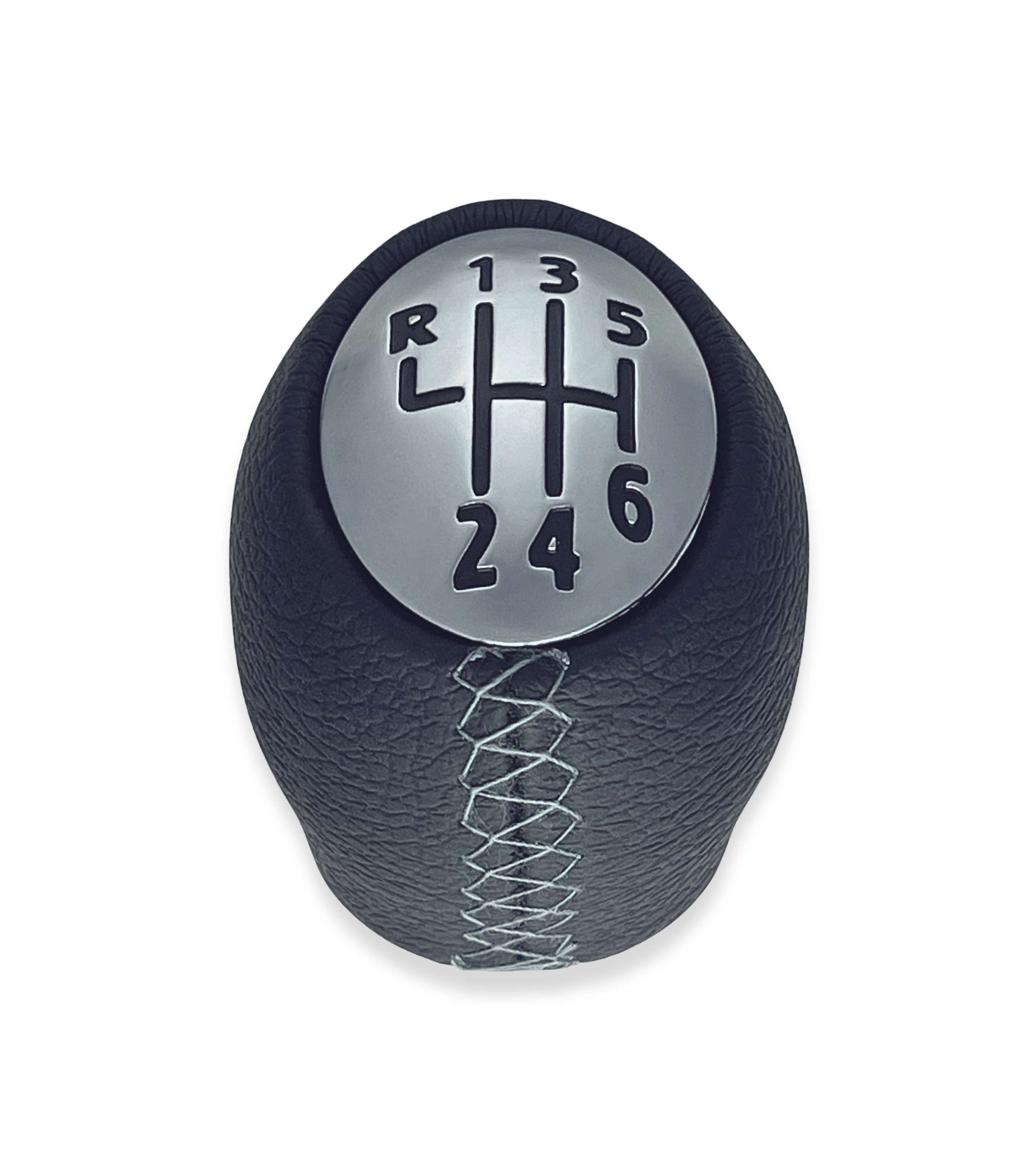 Pomello Leva Cambio 6 Marce Nero Cuciture Grigie Compatibile Con Renault Clio Megane Scenic Trafic Laguna Dacia Duster Opel Movano Vivaro