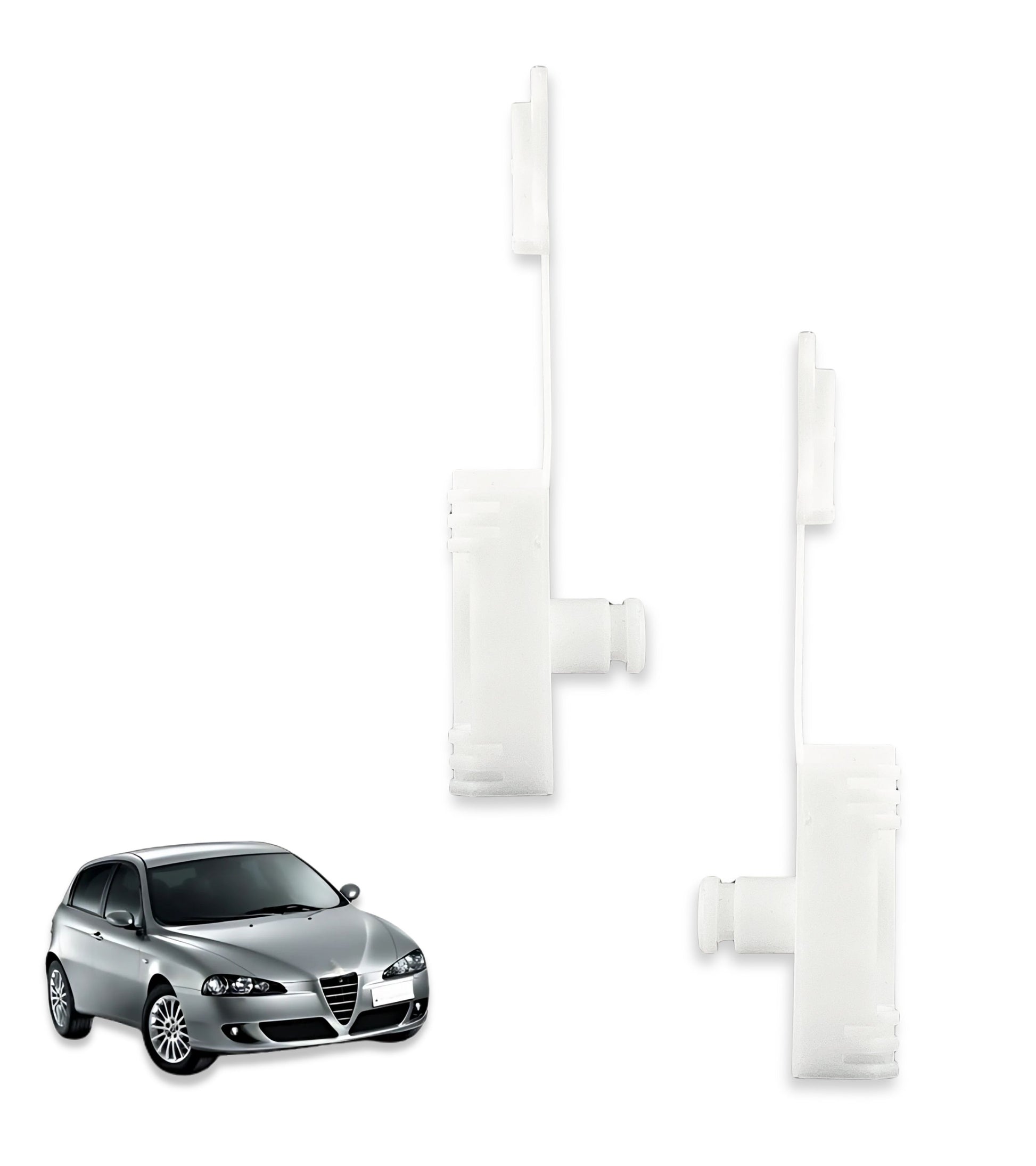 Set 2 Clip Riparazione Regolatore Alzacristalli Finestrino Porta Anteriore, Vetro Parte Destra e Sinistra Compatibile con Alfa Romeo 147 2000–2010
