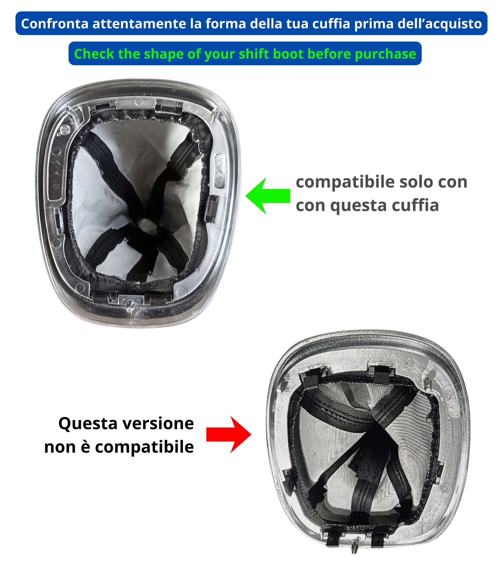 Ghiera di Ritenzione Interna per Cuffia Leva Cambio Manuale Compatibile con Fiat 500L 2012–2017, Solo per OEM 735547556 e 735547557