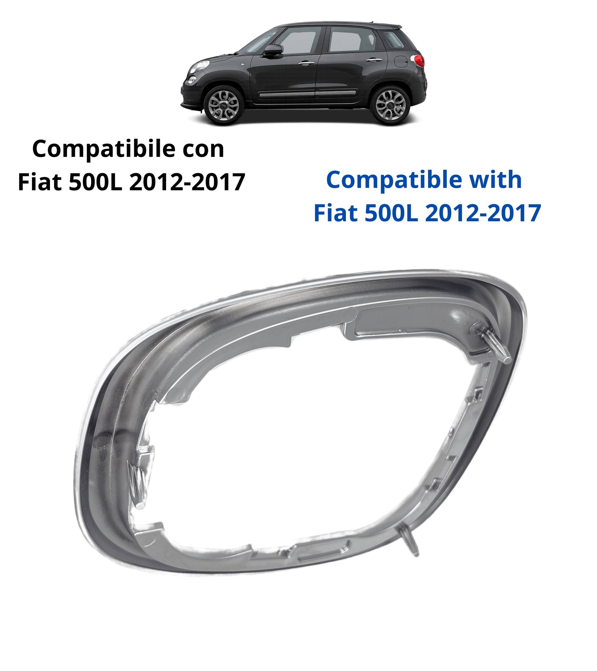 Cornice Esterna Satinata per Cuffia Leva Cambio Compatibile con Fiat 500L (2012–2017) Colore Argento Grigio Compatibile solo con OEM 735547556 735547557
